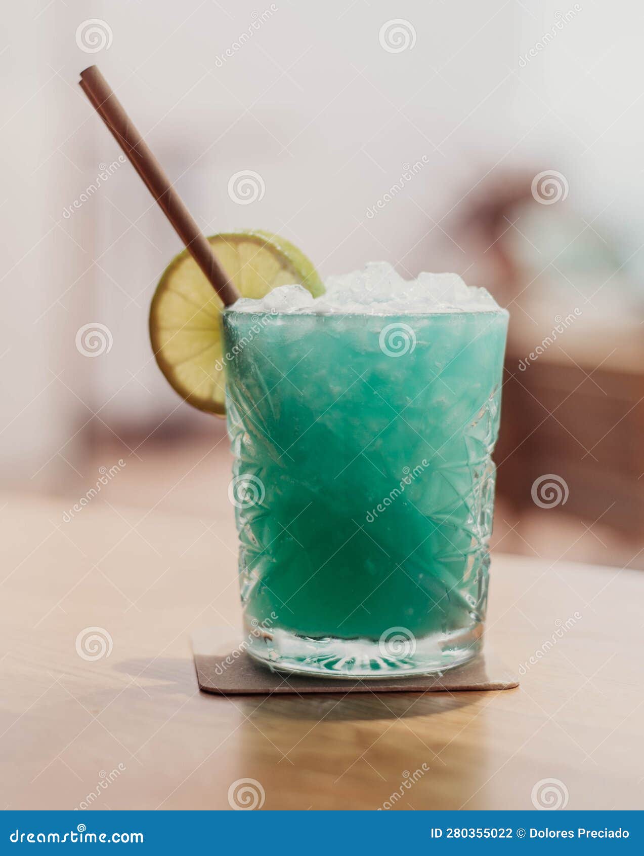 Frozen Melonflavored Daiquiri Cocktail with Rum Stock Photo Image of
