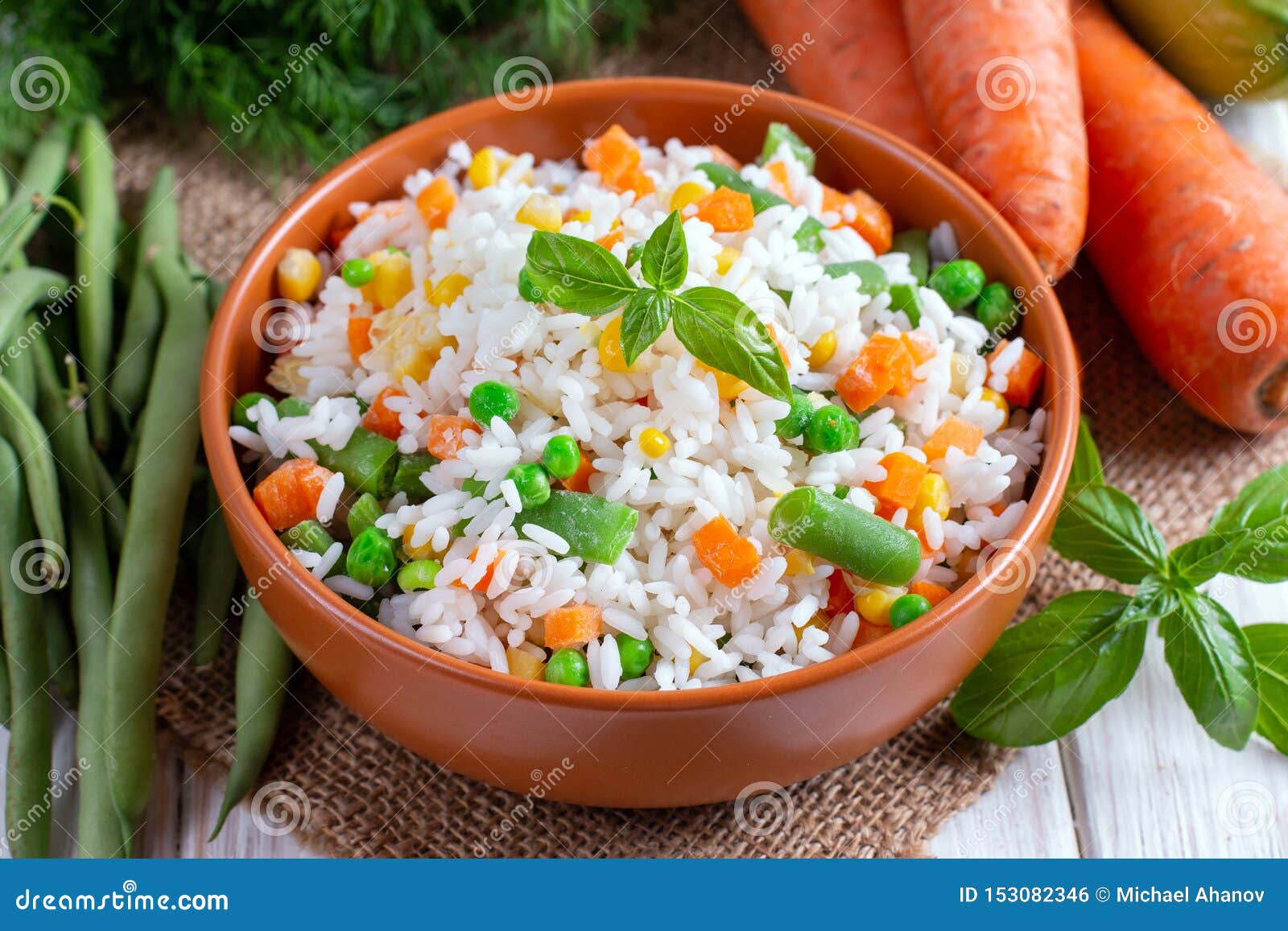 Frozen Mixed Vegetables with Rice Stock Photo Image of isolated, cold