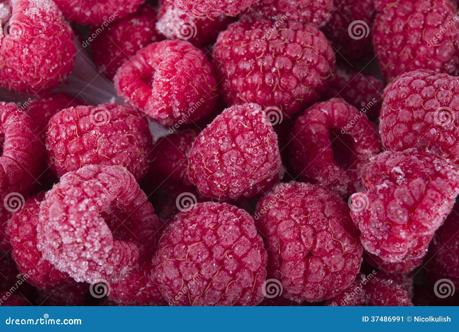 Frozen raspberries macro stock image. Image of store 37486991