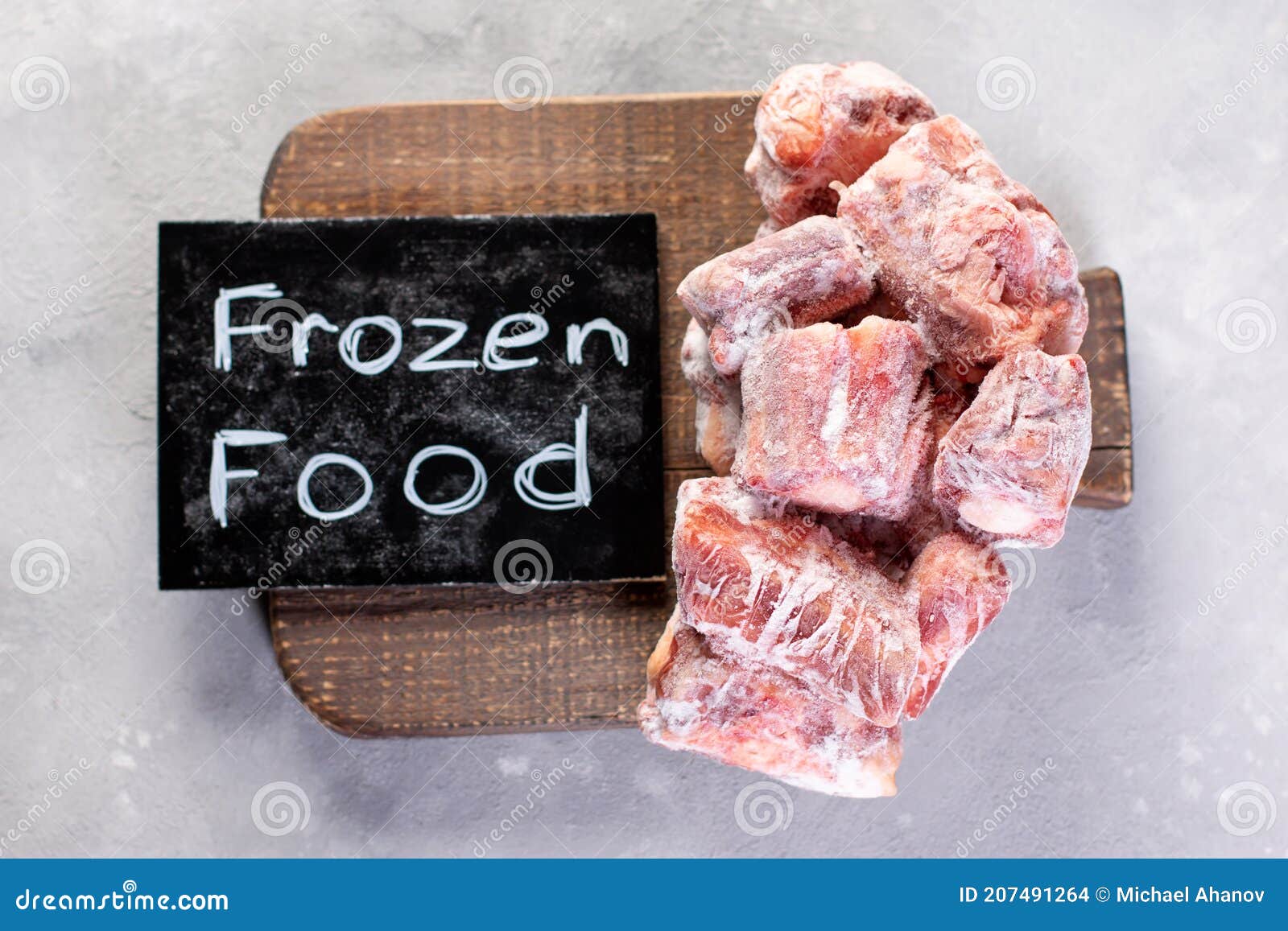 Frozen Raw Beef Bones on a Cutting Board Stock Photo Image of healthy
