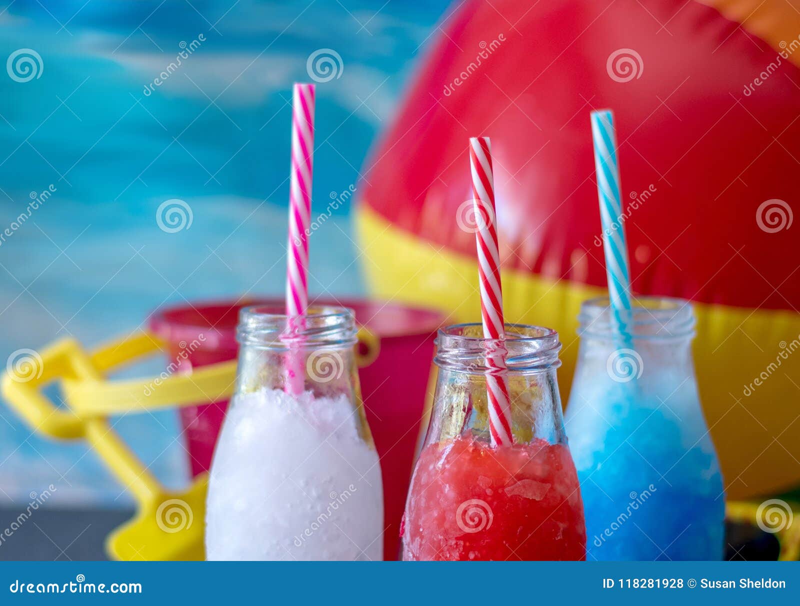 Fruit Slush Drinks for Your 4th of July Party Stock Photo - Image of ...