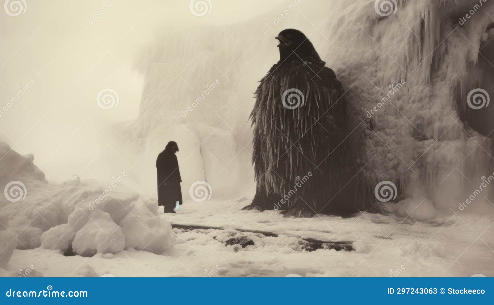 frozen rock encounter: a surreal avian-themed exploration