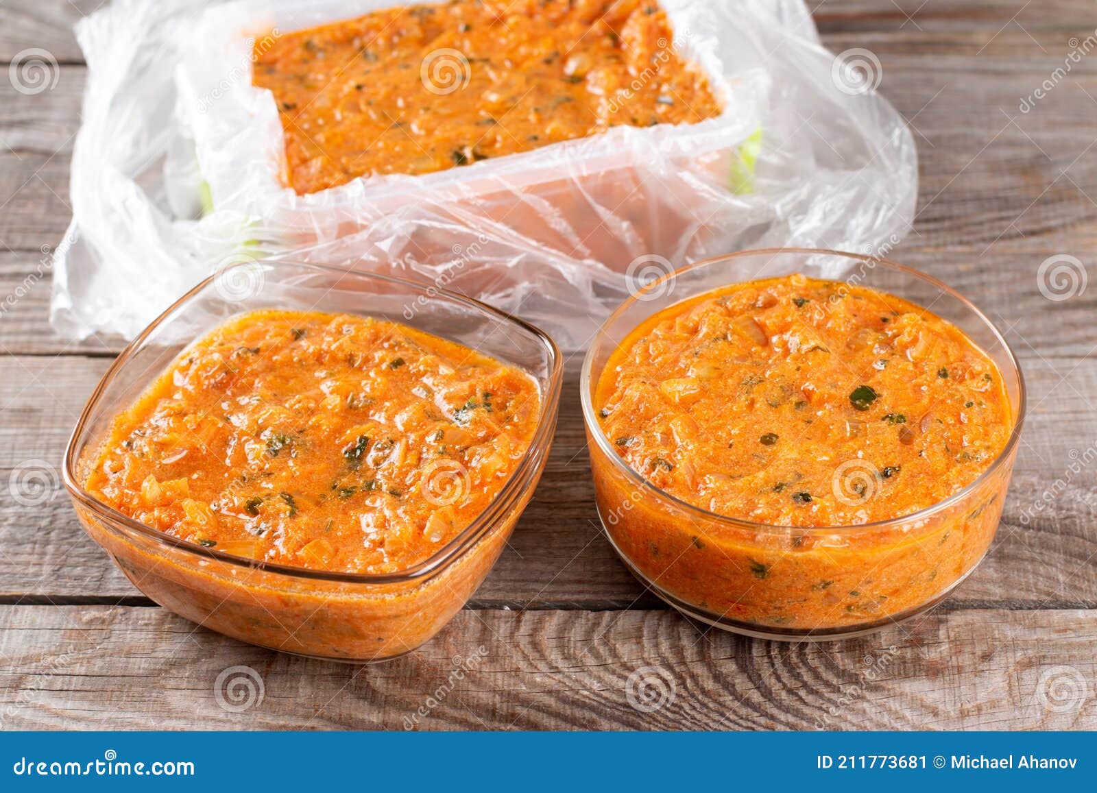 Frozen Sauce in a Container on a Table Stock Image Image of beef