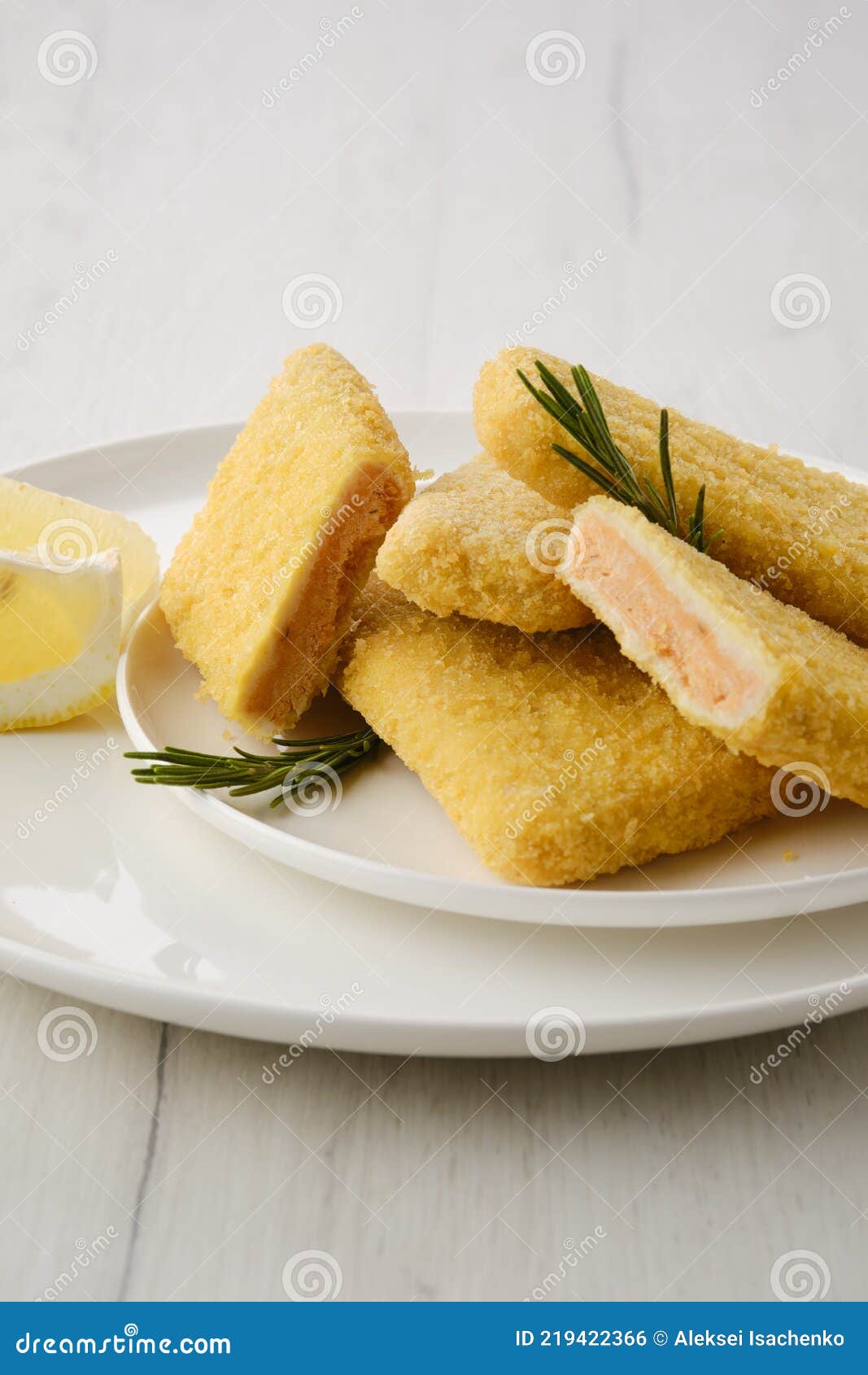 Frozen Semifinished Salmon Patty in Breading Stock Photo Image of