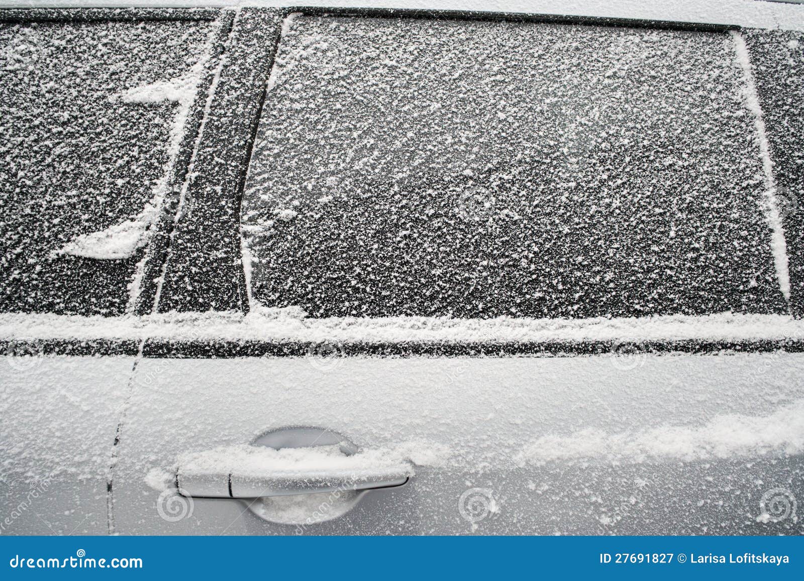 .Frozen side window of car stock image. Image of climate 27691827