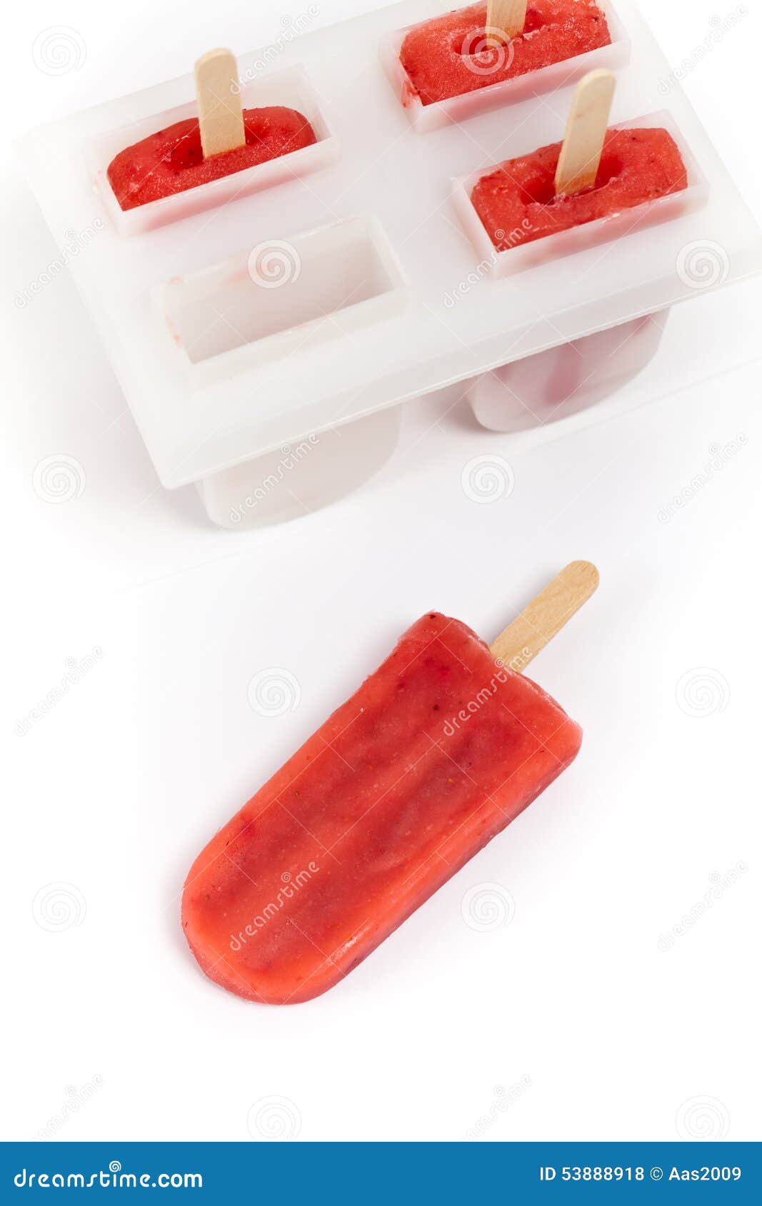 Frozen Strawberry Fruit Bars Stock Photo Image of chunky, icecream