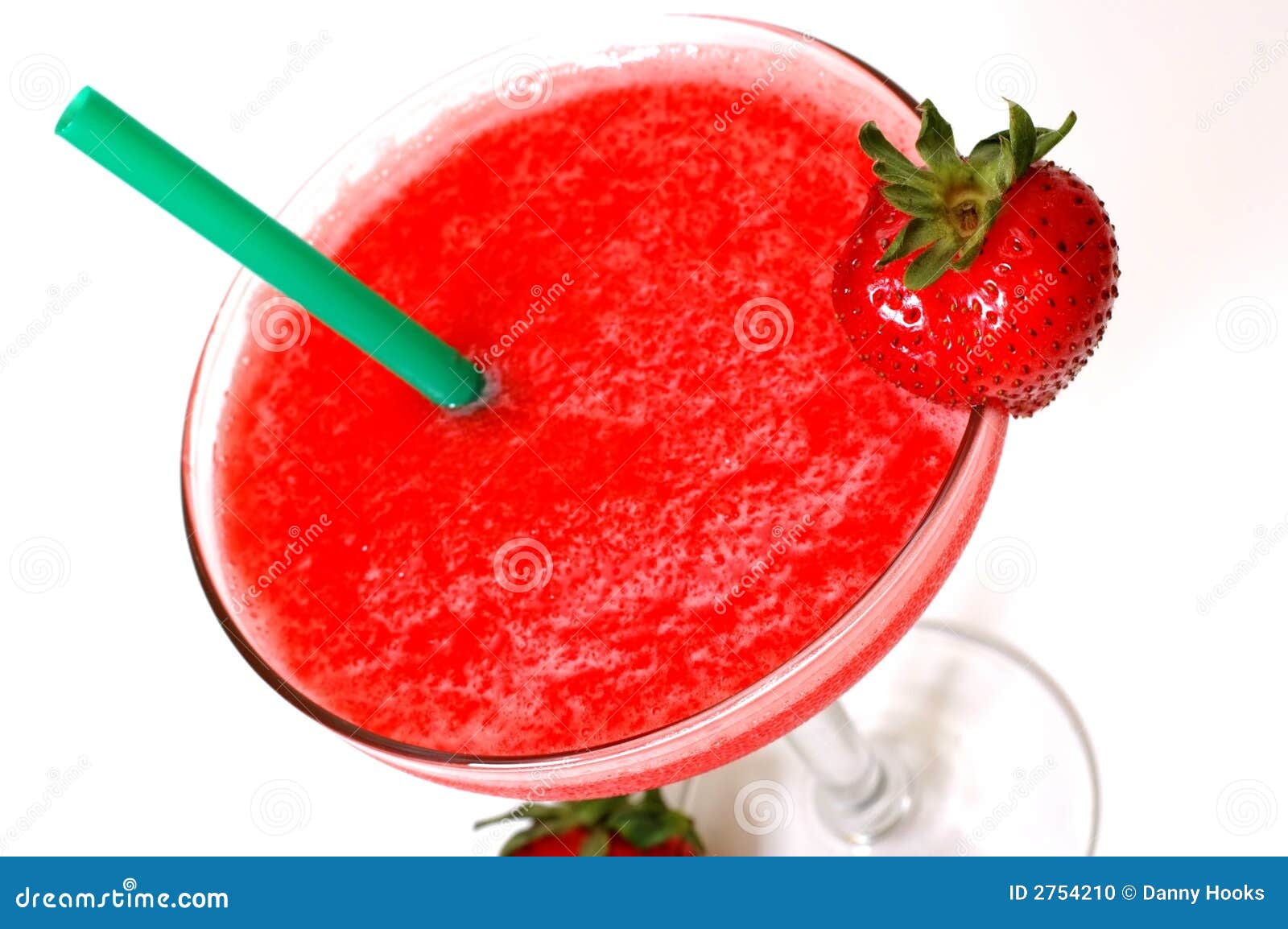 Frozen Strawberry Margarita with Fruit Garnish Stock Photo Image of