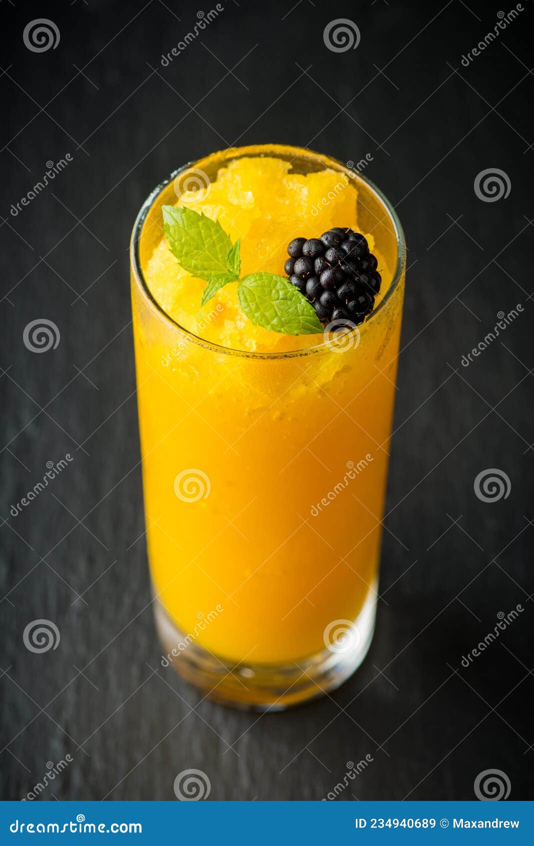 Frozen Tequila Based Cocktail with Mango. Selective Focus Stock Image