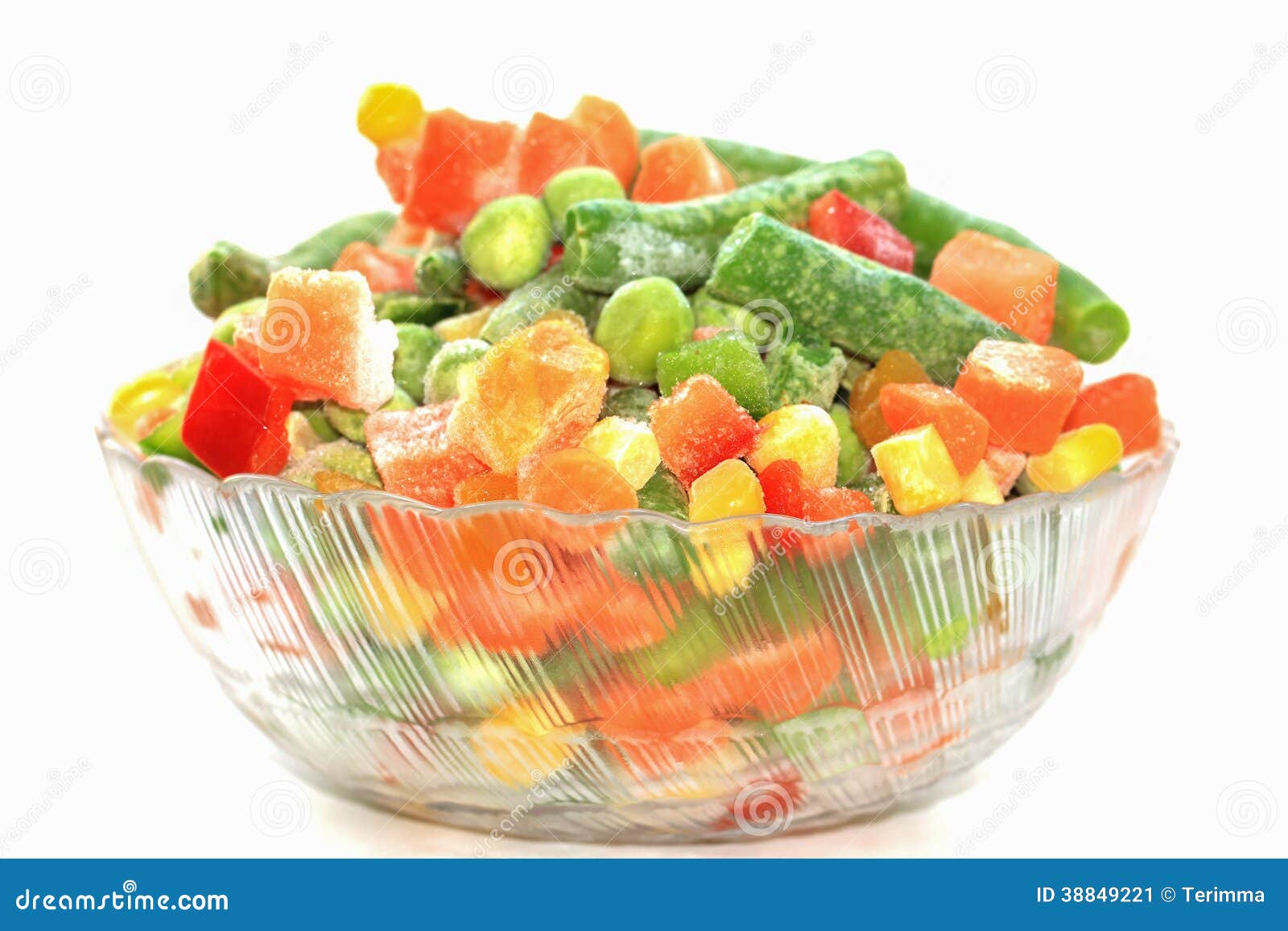 Frozen vegetables in bowl stock image. Image of white 38849221