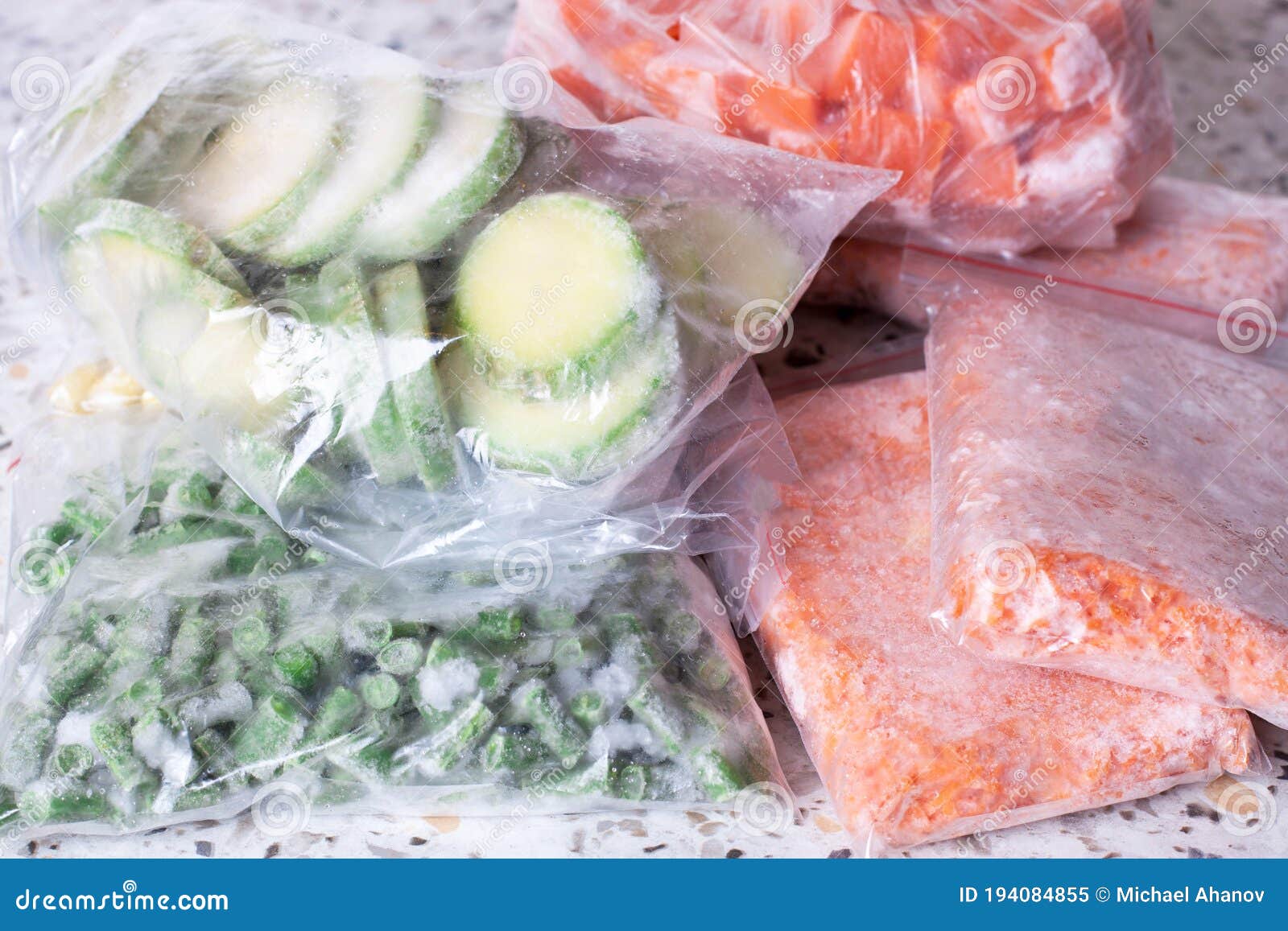 Frozen Vegetables in Plastic Bags on a Table Stock Image Image of freeze, nutrition 194084855