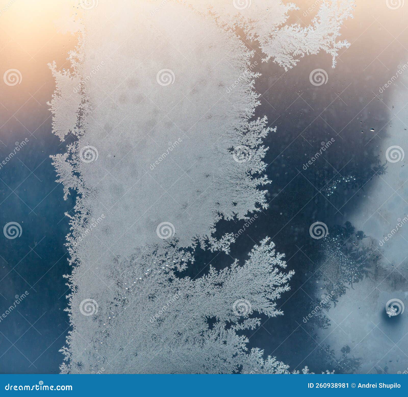 Frozen Water on Glass at Sunrise. Stock Image Image of macro