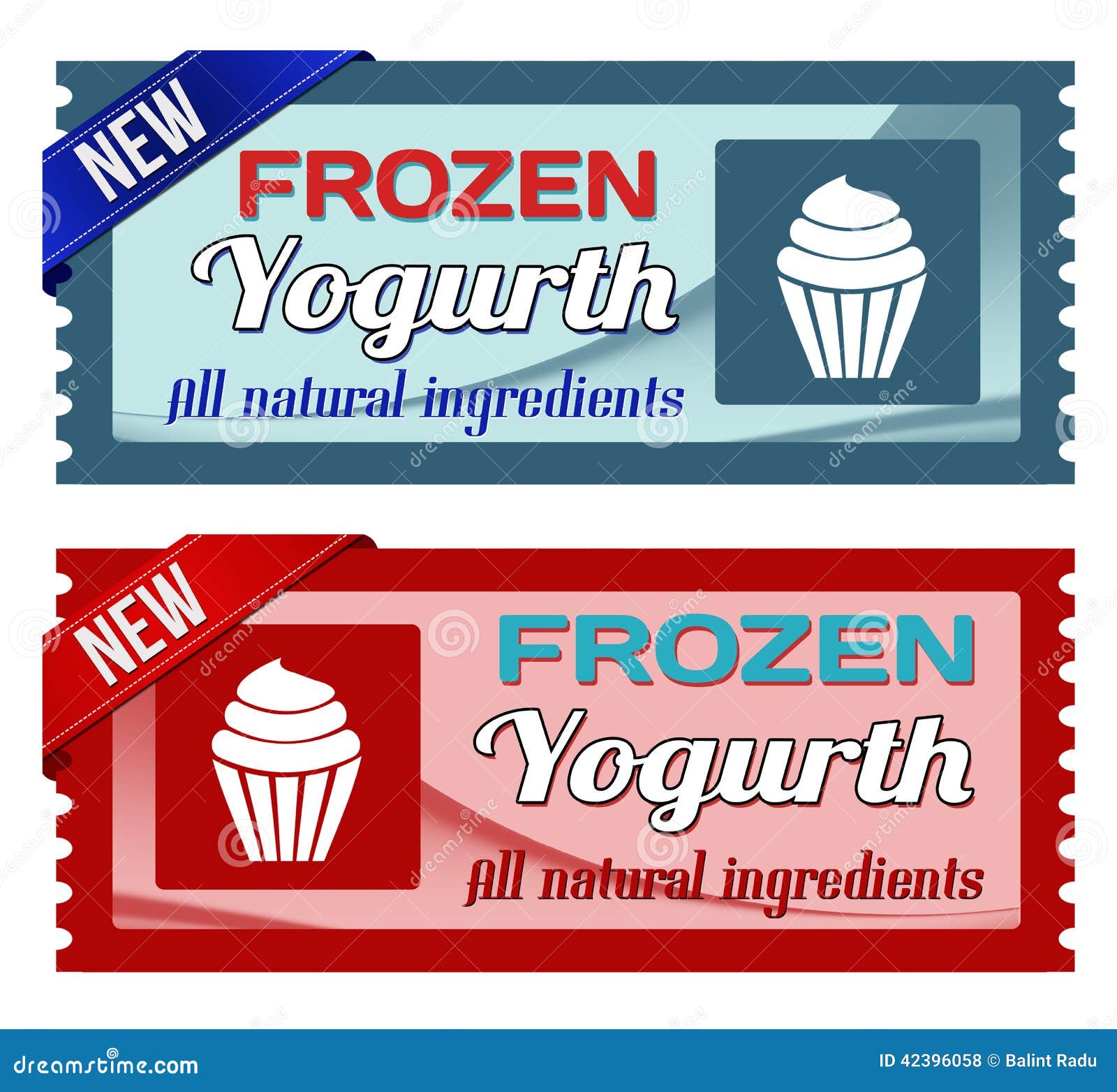 yogurt cream logo. Frozen yogurt vintage lettering set background, Stock  vector