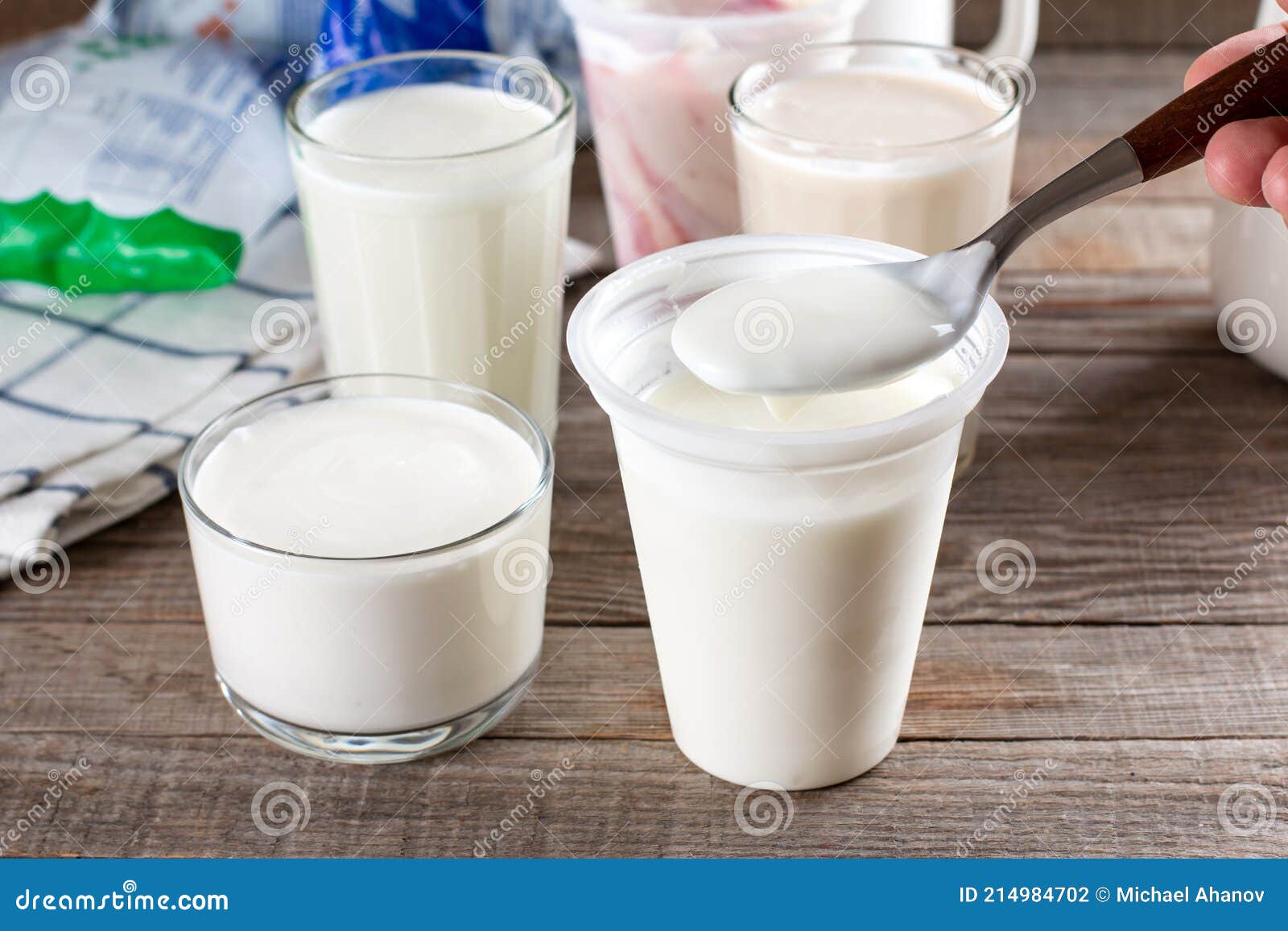 Frozen Yogurt. Frozen Dairy Products on a Table Stock Photo Image of
