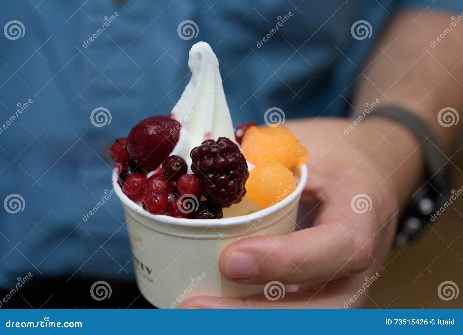 Frozen Yogurt Dessert in a Cup Stock Photo Image of flavor, summer