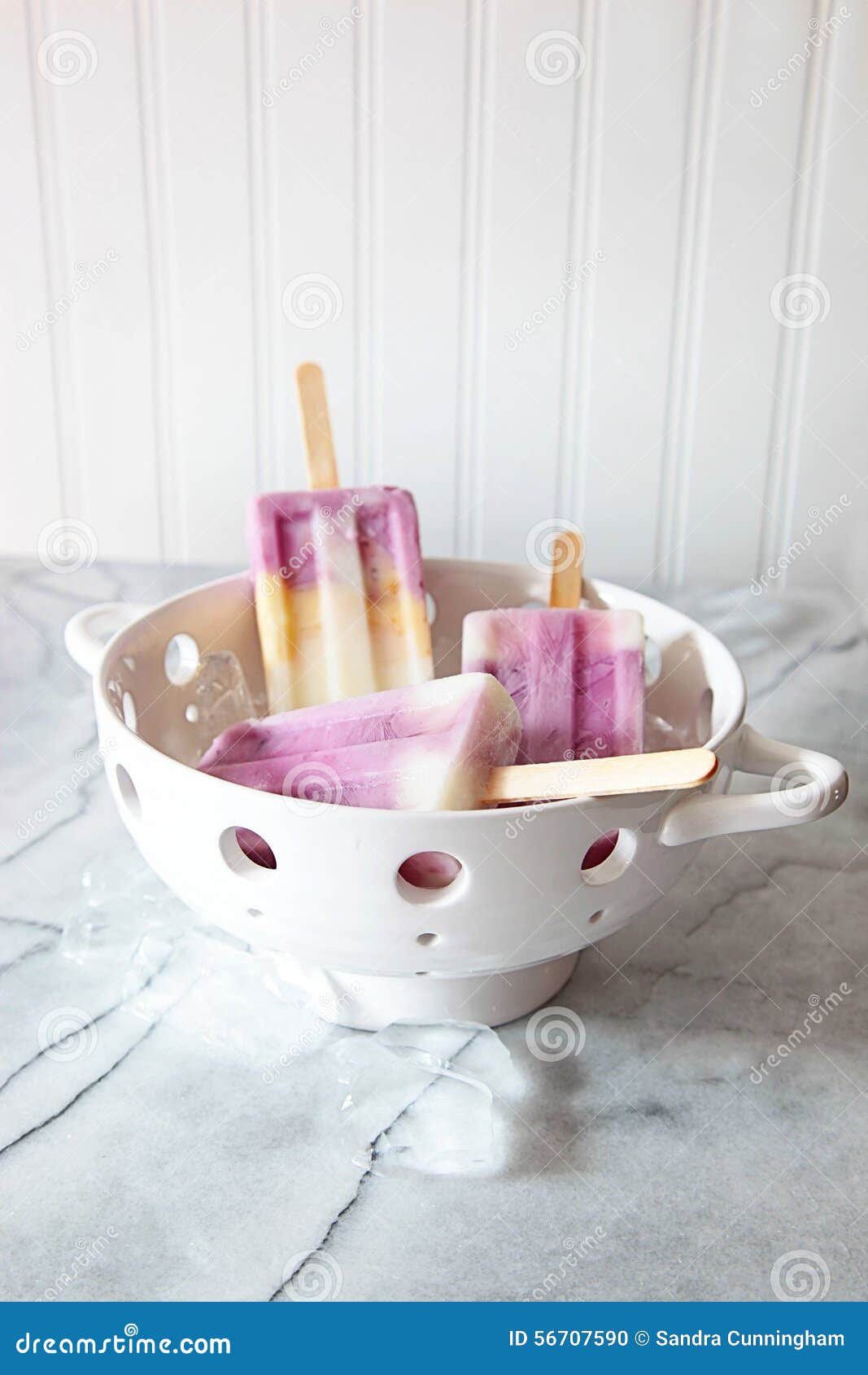 Frozen Yogurt Popsicles for Summer Stock Photo Image of homemade