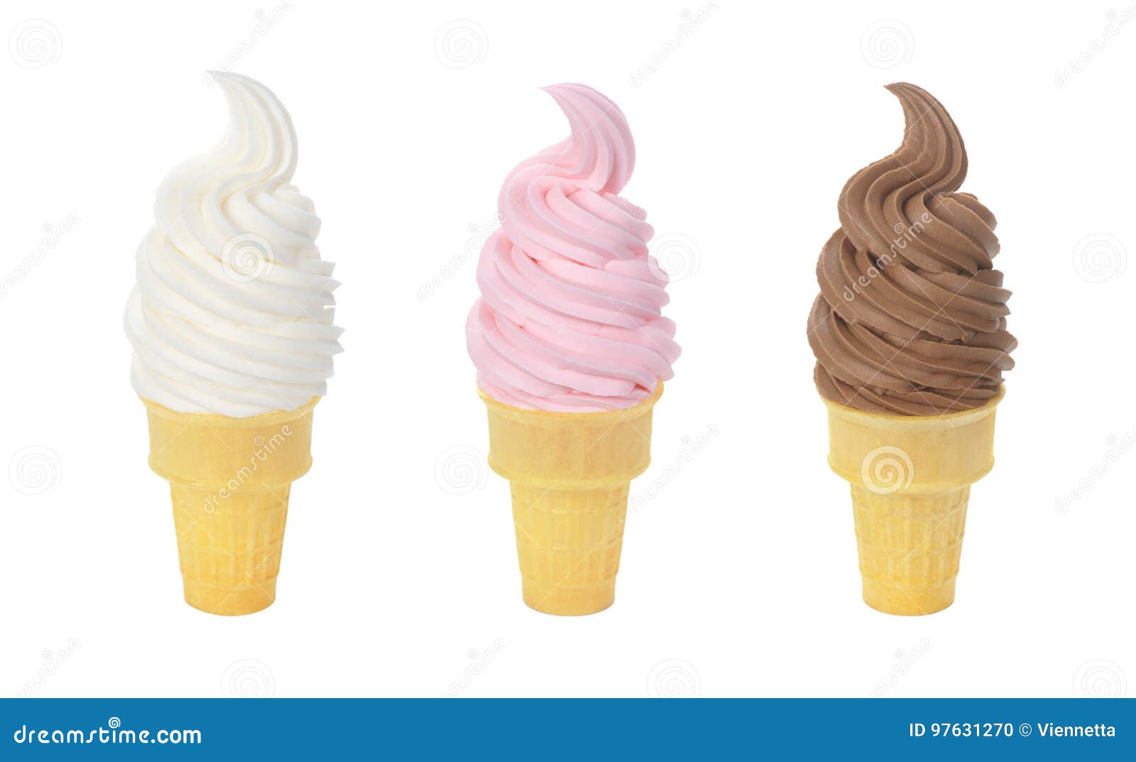 frozen yogurt or soft serve ice cream cones