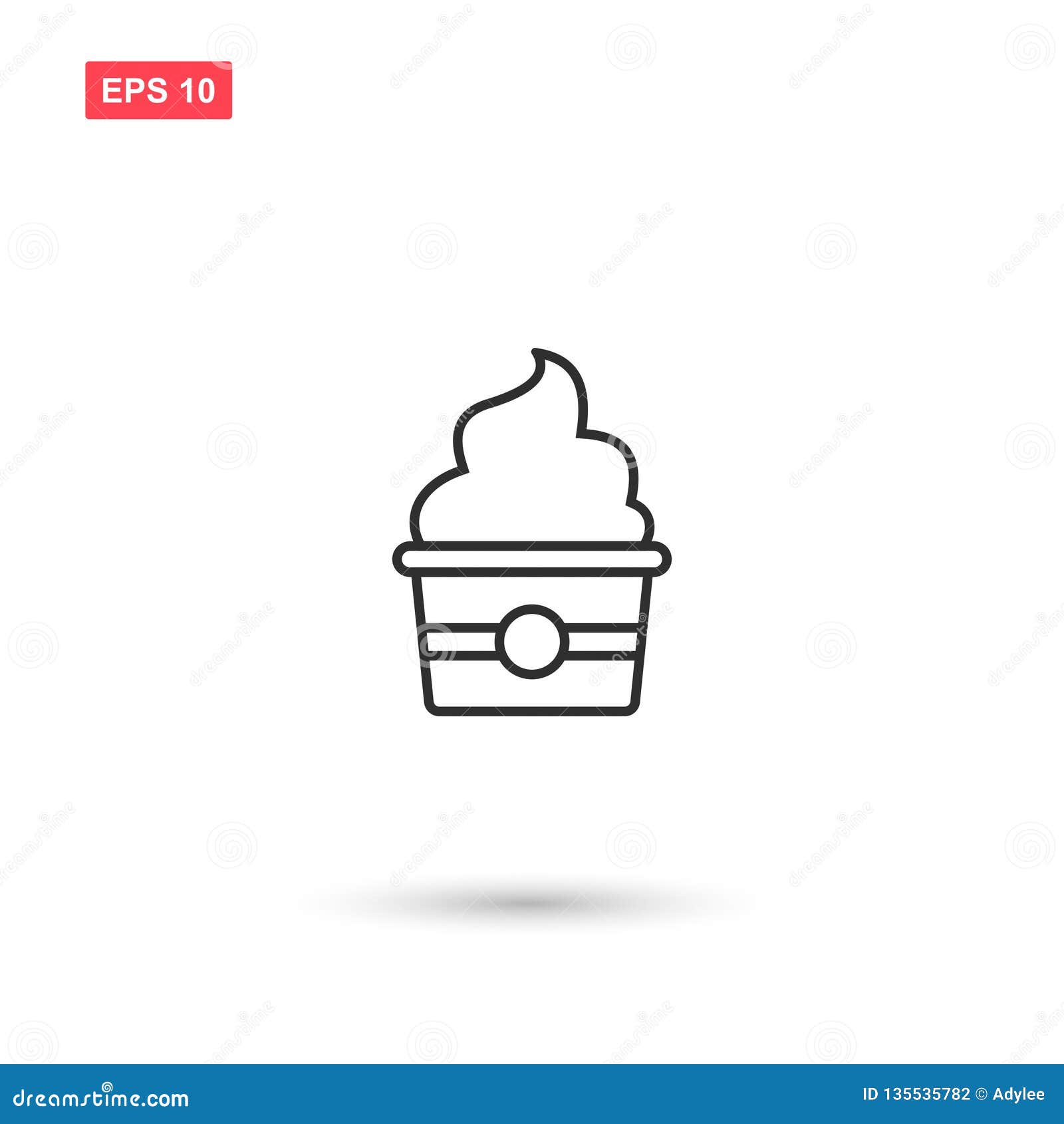 Frozen Yogurt Vector Icon Design Isolated 2 Stock Vector - Illustration