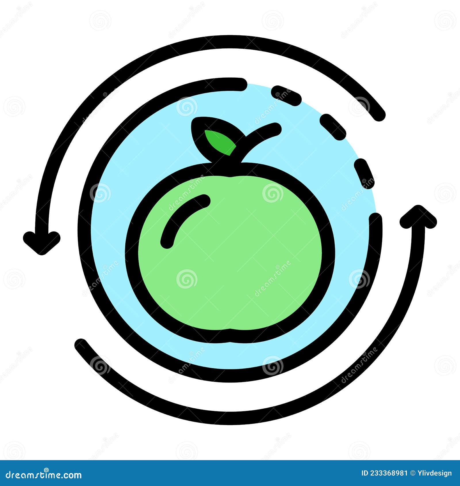 Fruit Apple Digestion Icon Color Outline Vector Stock Vector