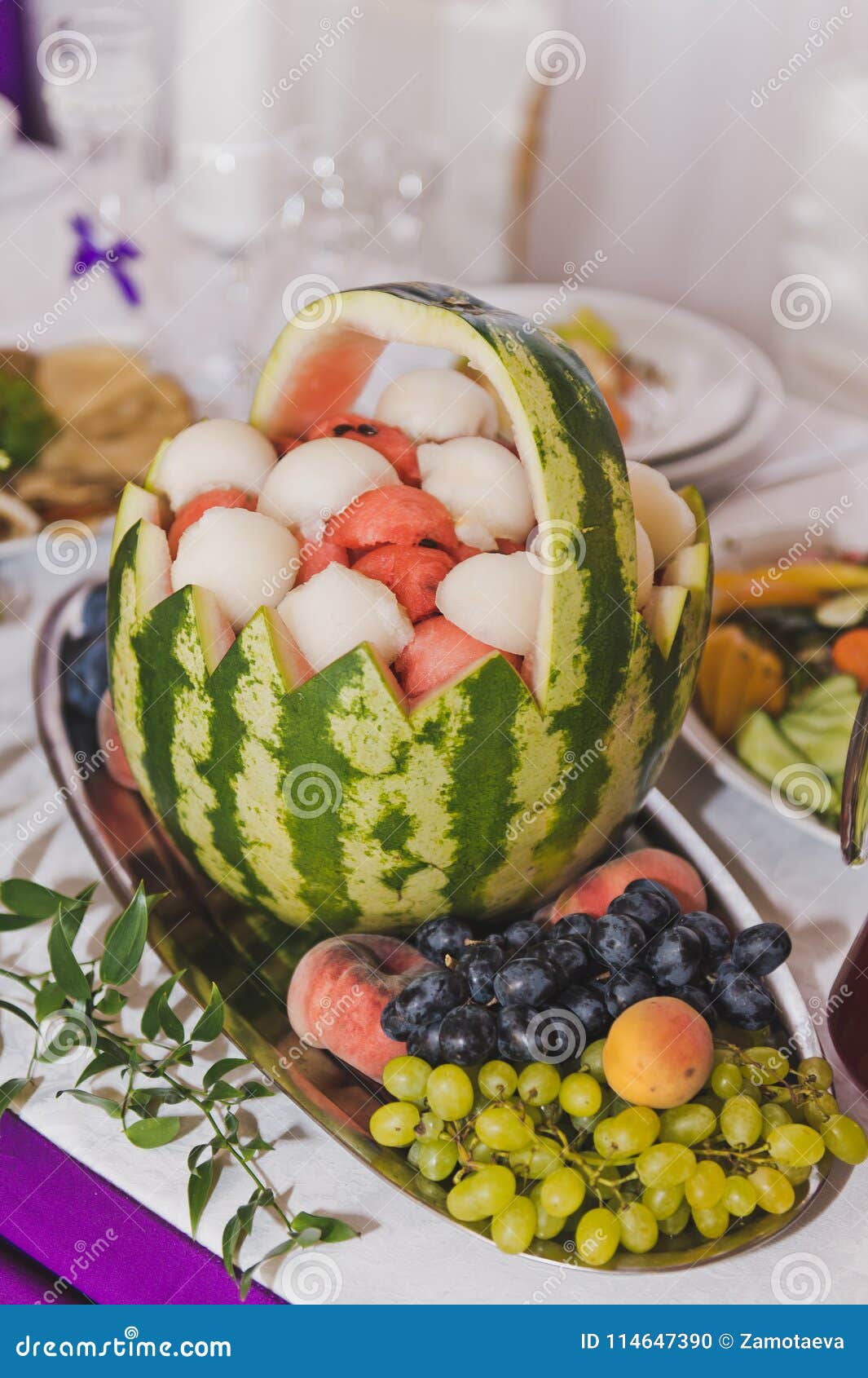 Fruit Basket Out of a Watermelon 5484. Stock Photo Image of healthy