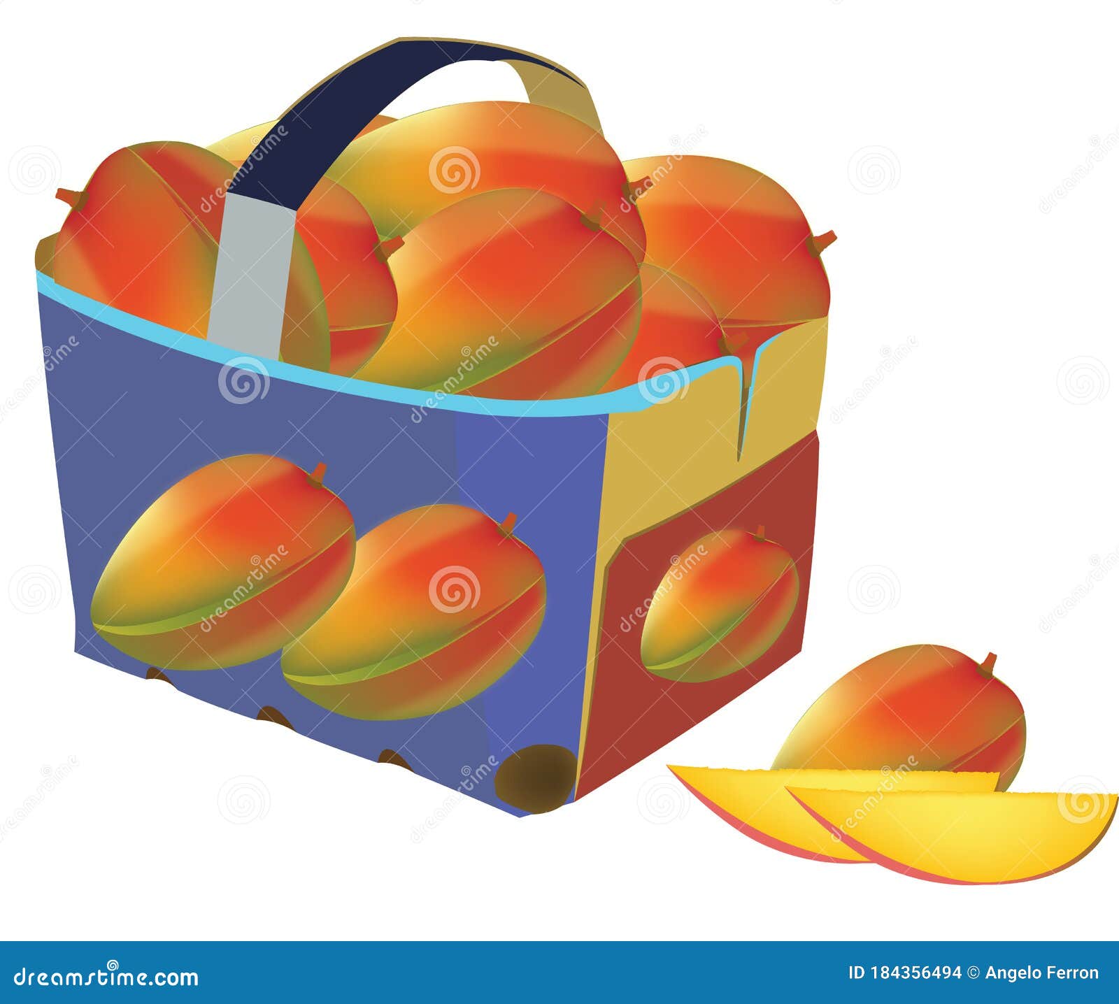 Recyclable Cardboard Basket for the Transport of Fruit and Food Stock Vector Illustration of