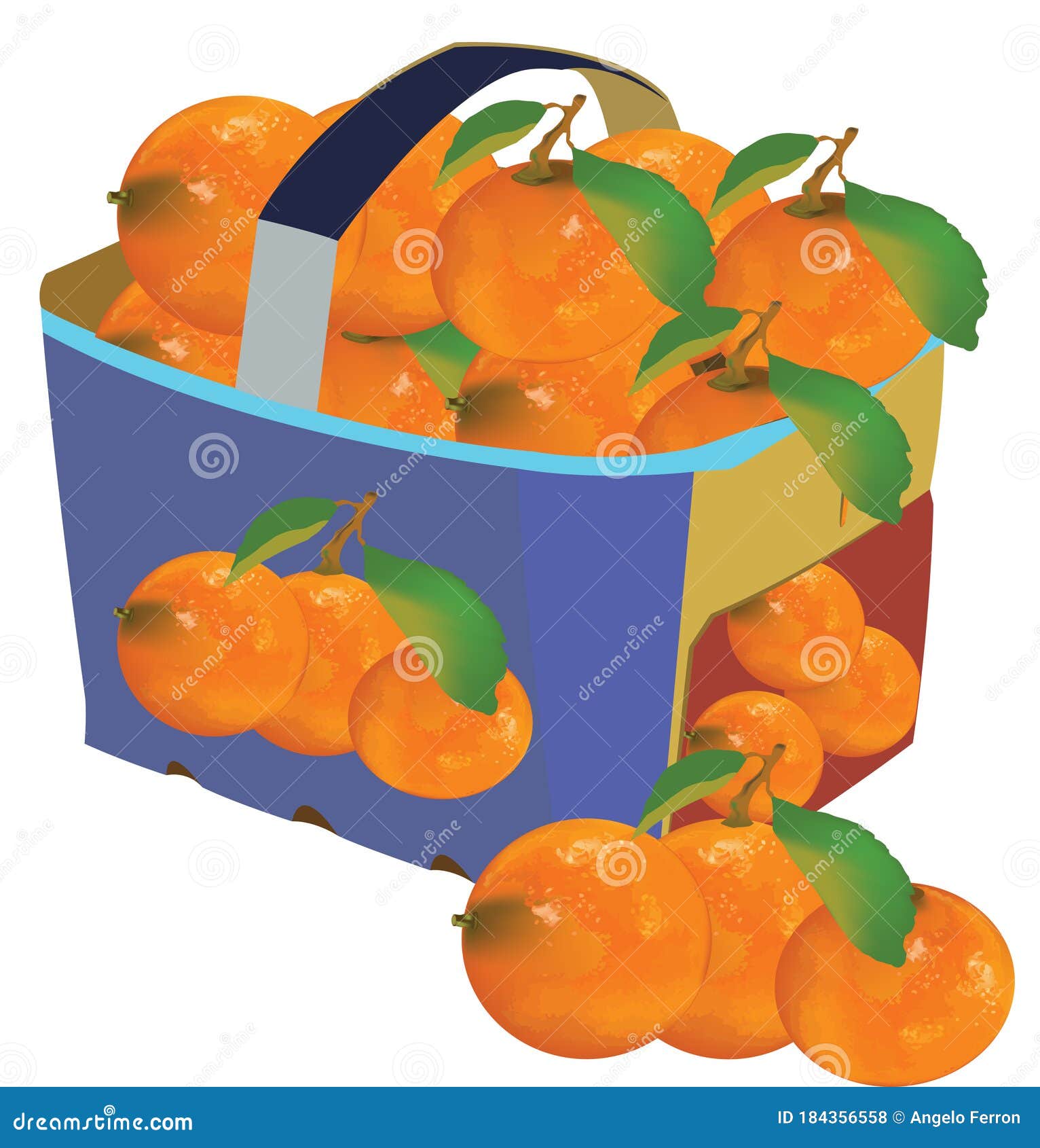 Recyclable Cardboard Basket for the Transport of Fruit and Food Stock Vector Illustration of