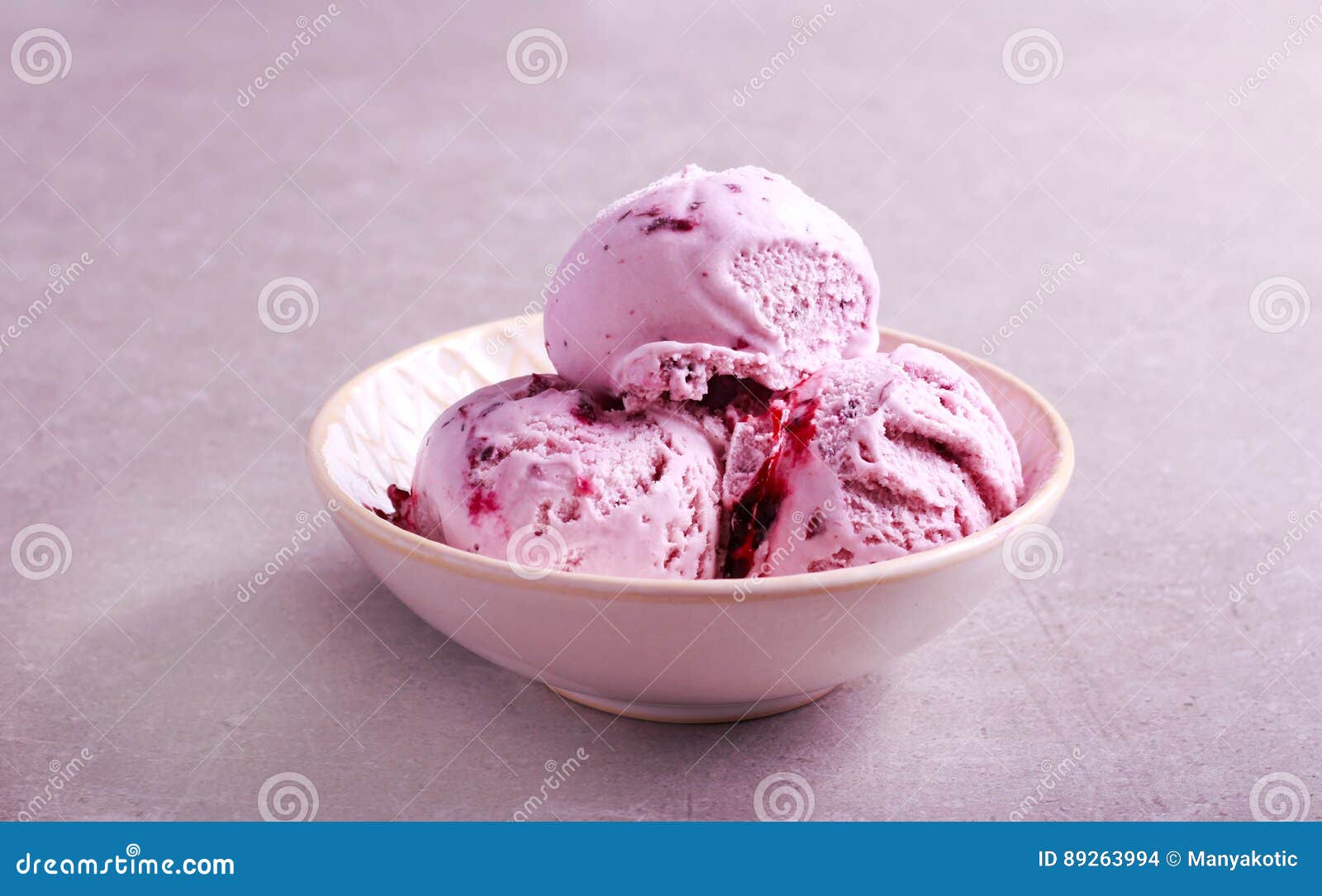 Fruit and Berry Ice Cream Scoops Stock Photo - Image of sweet, pink ...