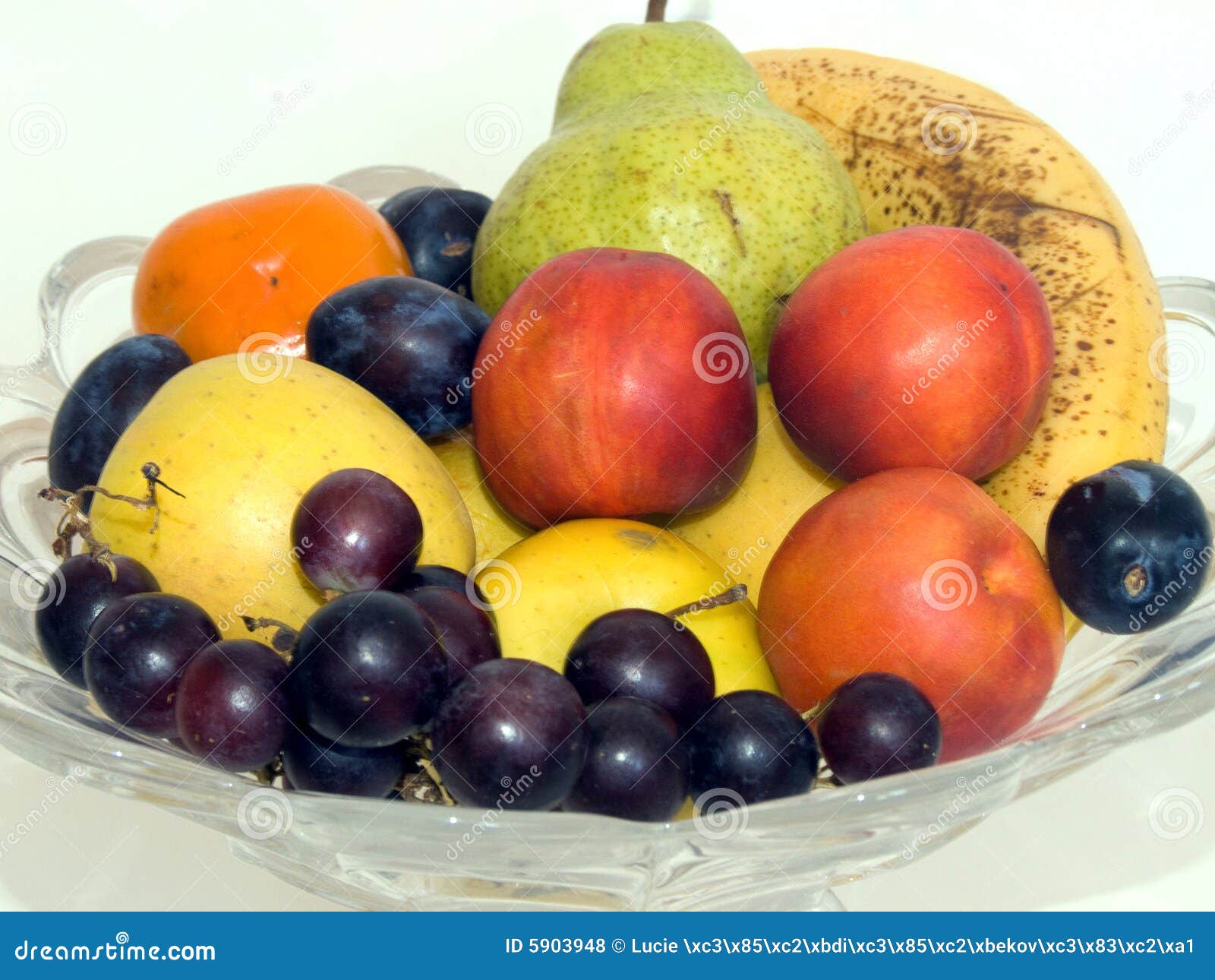 Fruit bowl stock photo. Image of banan, still, dish, grape 5903948