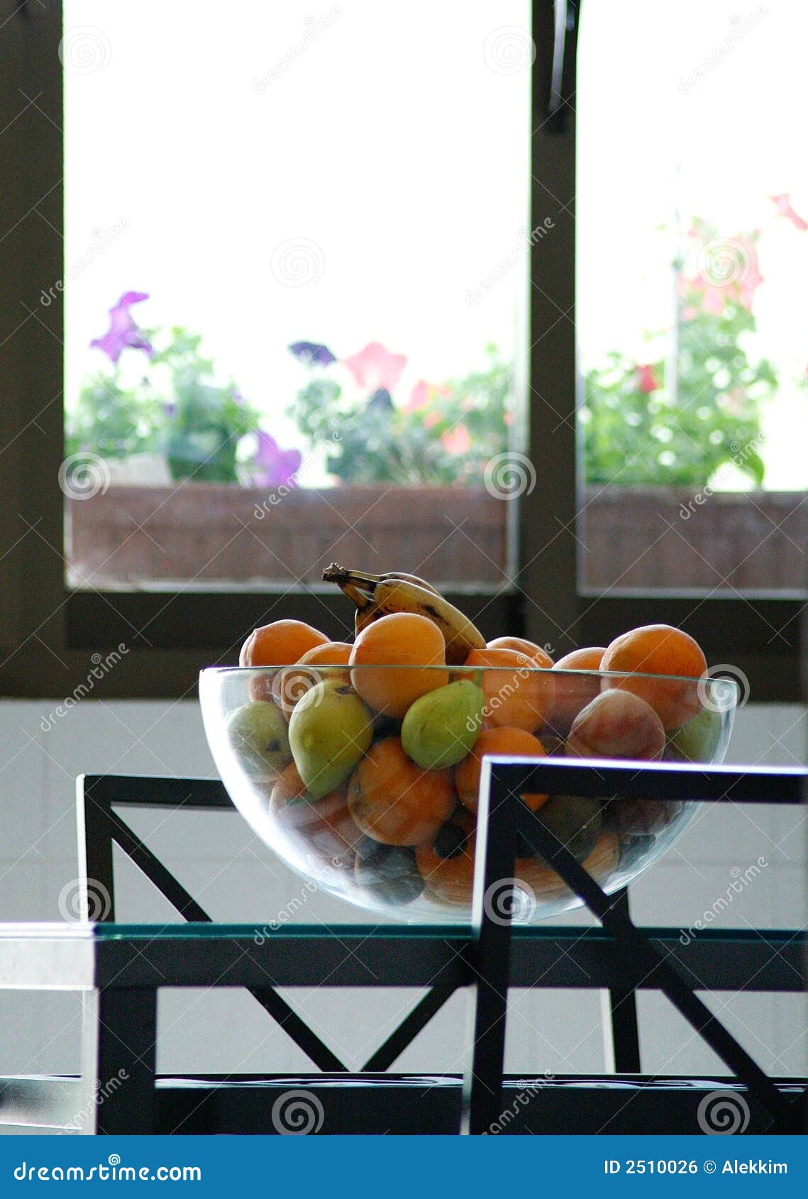Fruit bowl in the kitchen stock photo. Image of glass 2510026