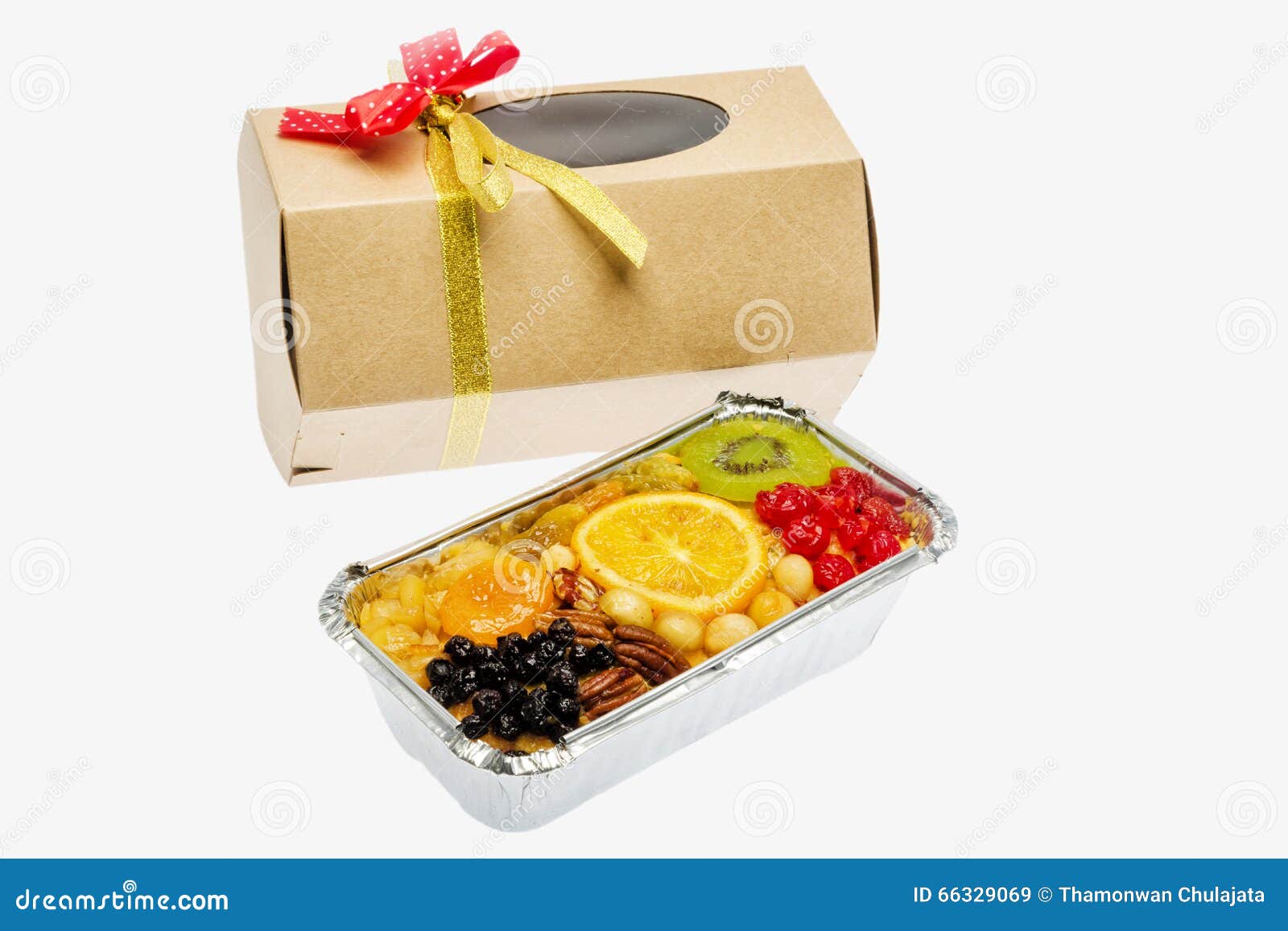 Fruit Cake and Packed Gifts Stock Image Image of nuts, raisin 66329069