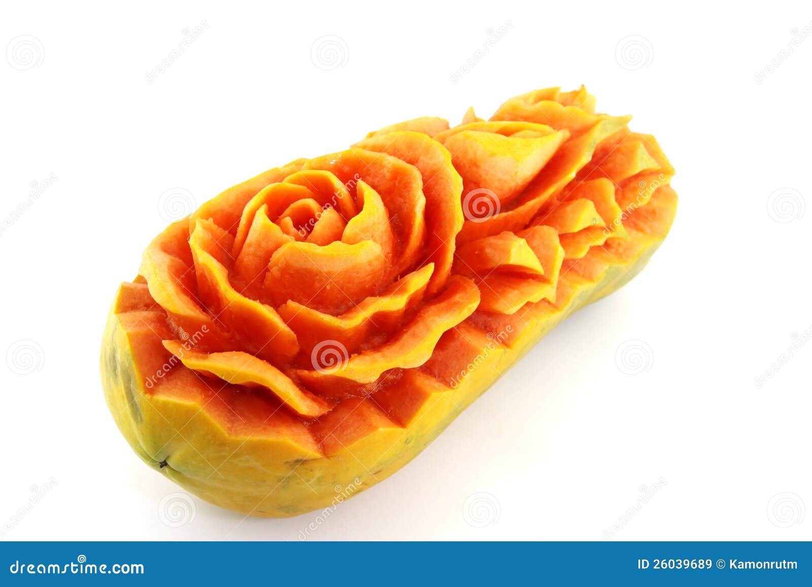 Fruit Carving, Papaya Flower Detail Stock Image - Image of papaya ...