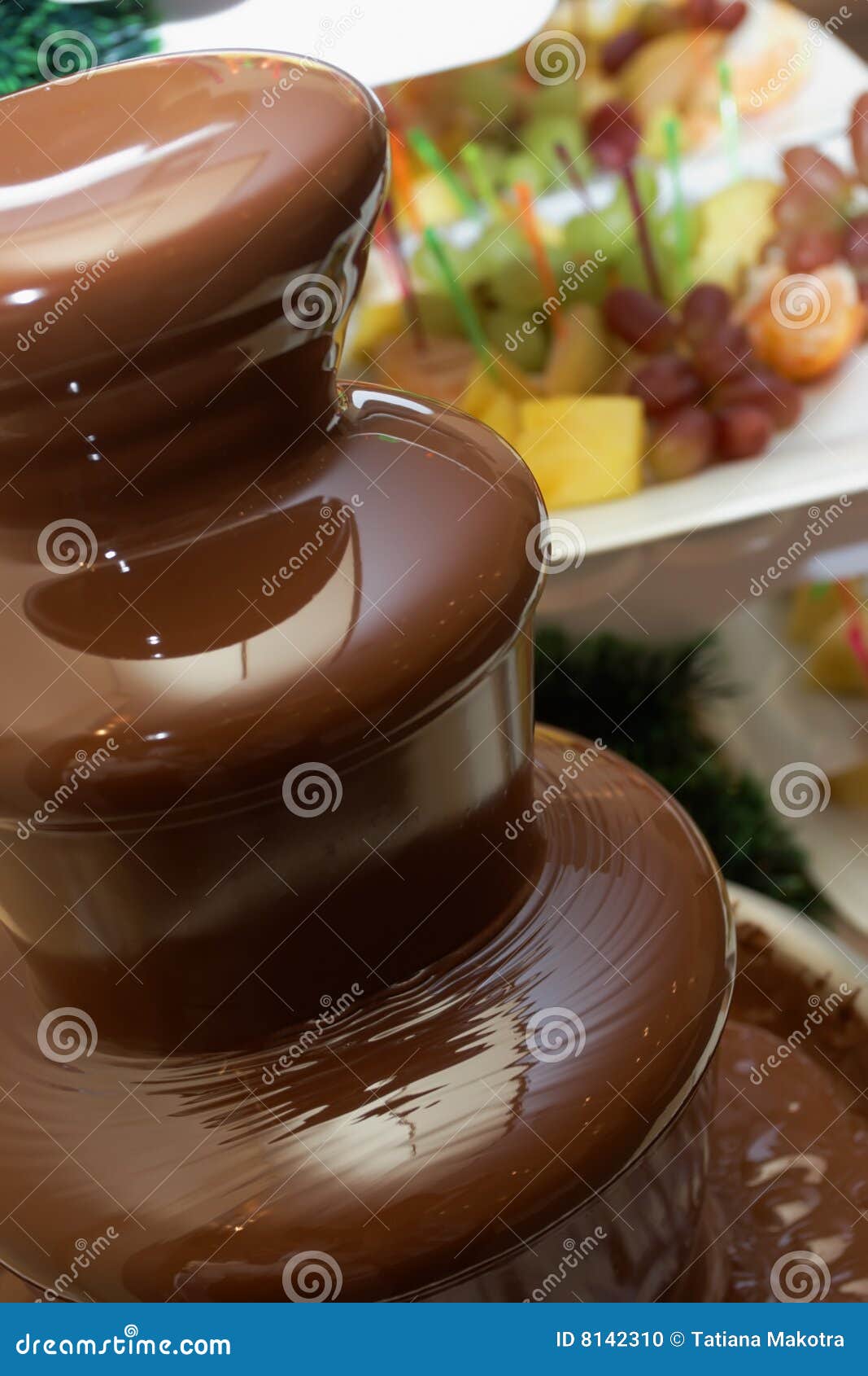 Chocolate Fountain Iced Cake RoyaltyFree Stock Image CartoonDealer