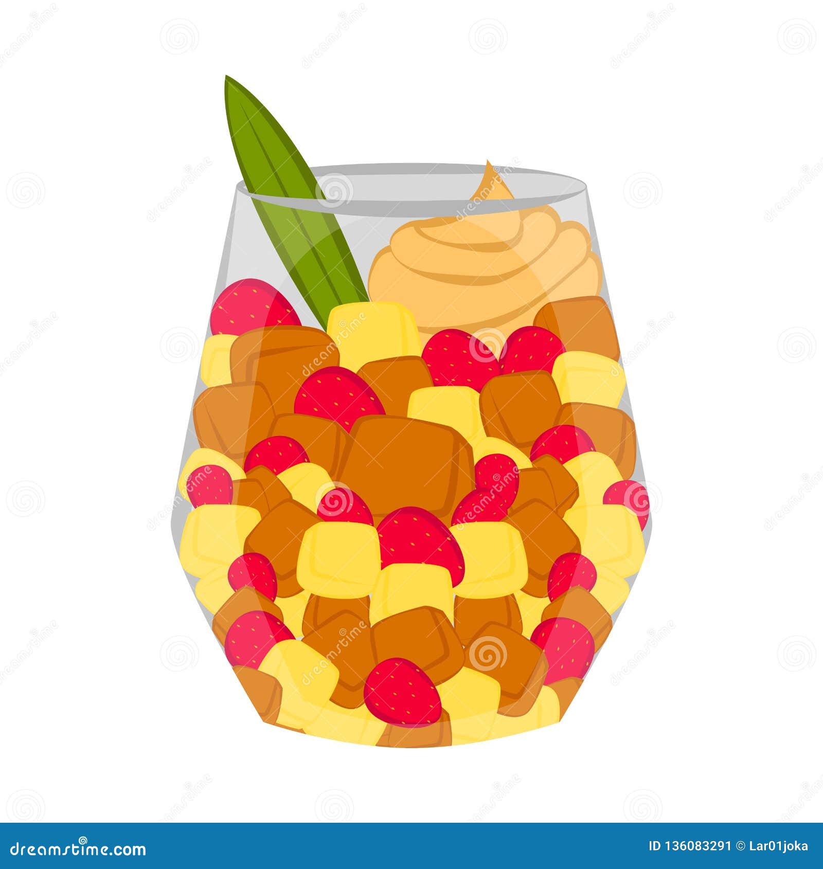 Fruit cocktail in a glass stock vector. Illustration of glass 136083291