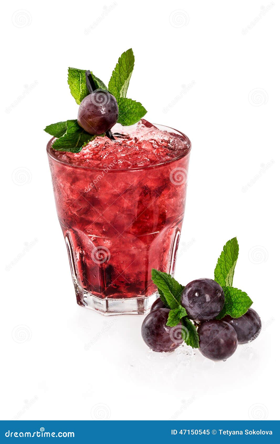 Fruit cocktail with grape stock image. Image of liquid 47150545