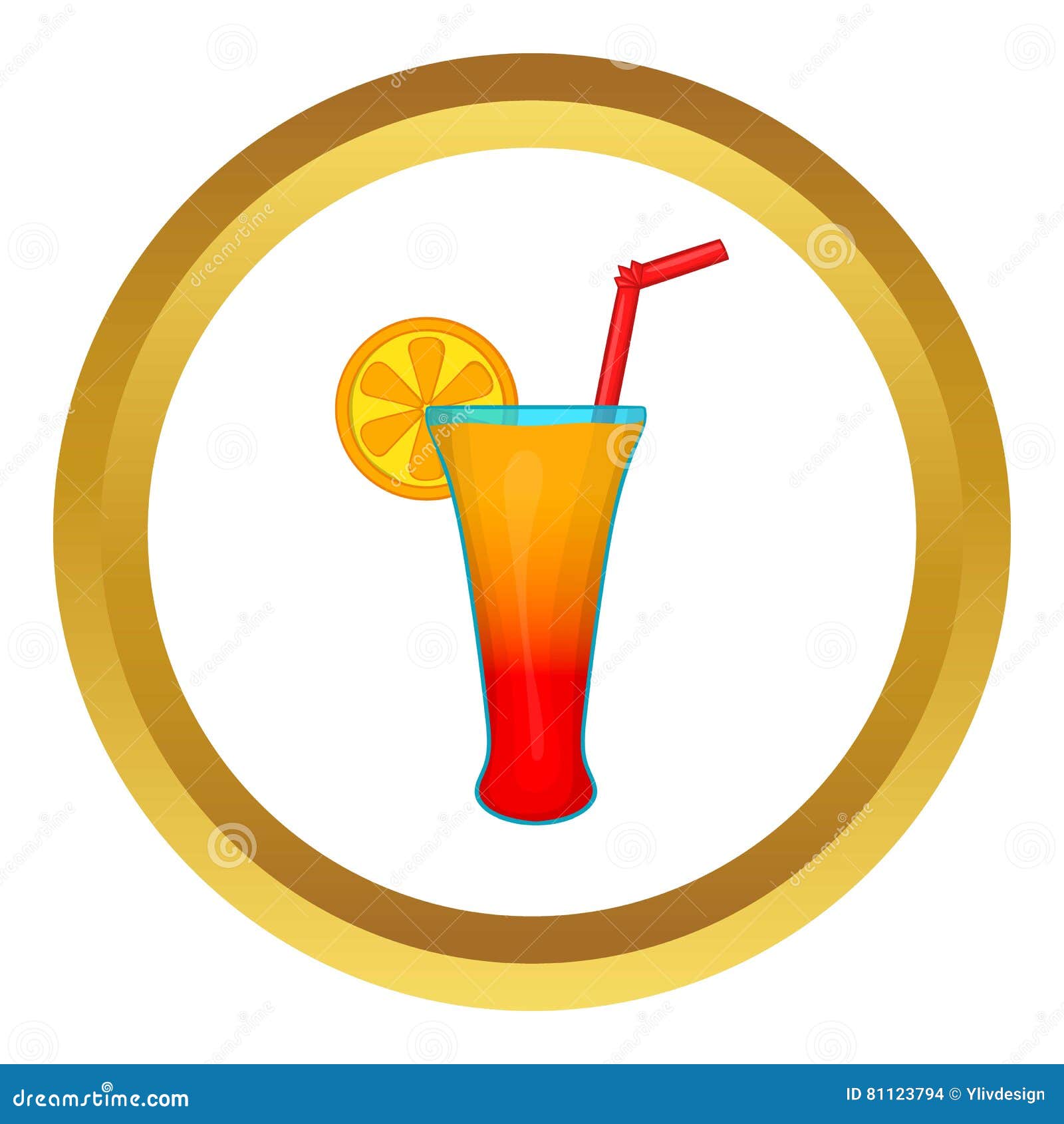 Fruit cocktail vector icon stock vector. Illustration of isolated