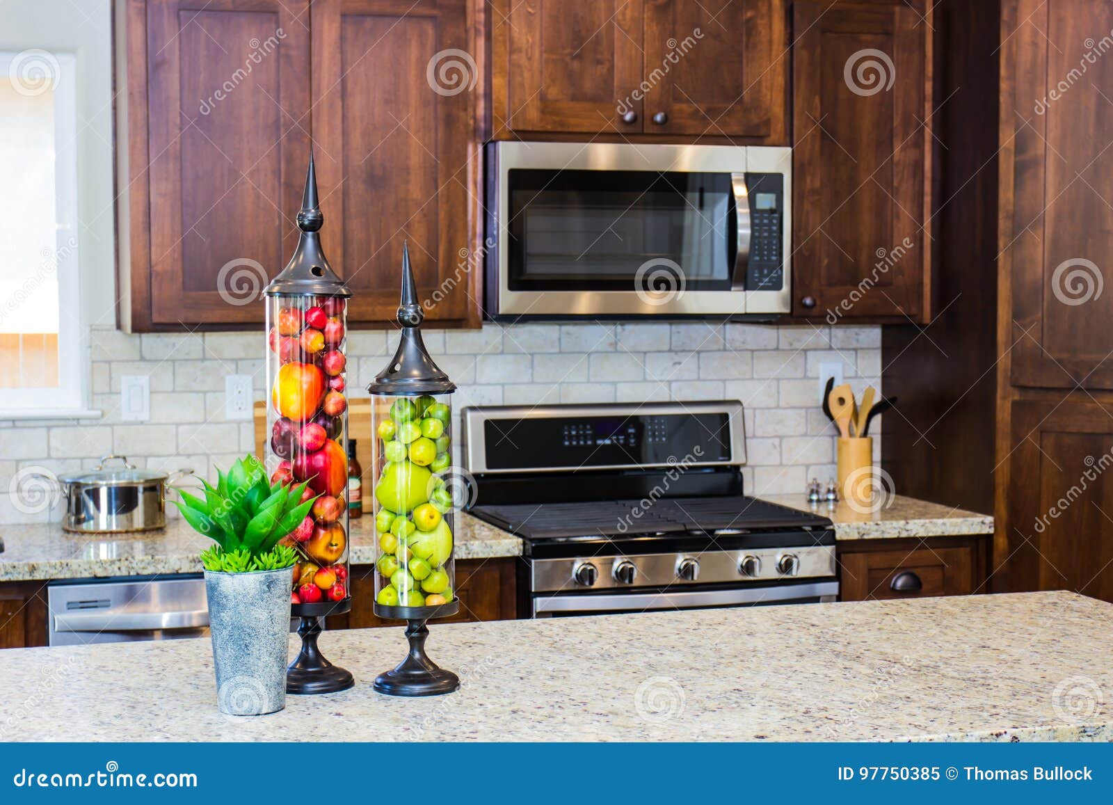 Fruit Containers In Kitchen Stock Image Image Of Grill Display