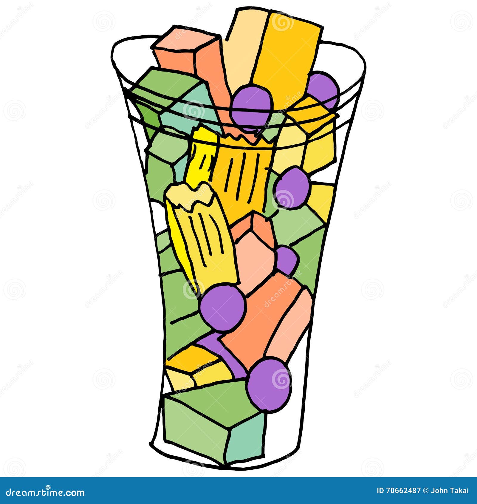 Fruit cup snack stock vector. Illustration of pineapple 70662487