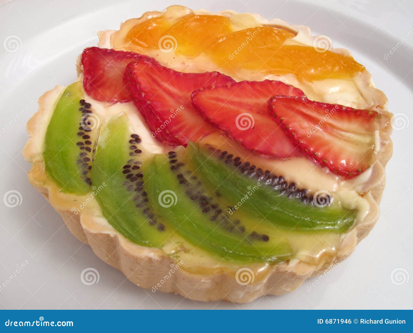 Fruit Custard Tart stock photo. Image of fruit, plate 6871946