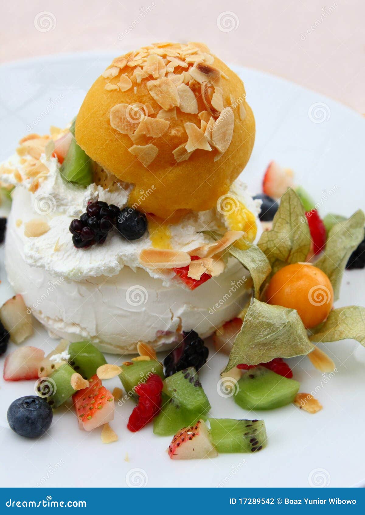 Fruit Dessert stock photo. Image of raspberry, cream 17289542