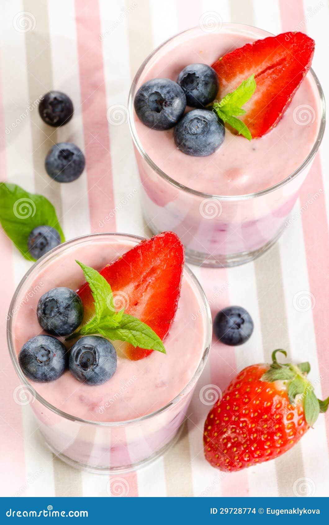 Fruit Desserts with Berries Served in Glasses (berry Cheesecake Stock ...