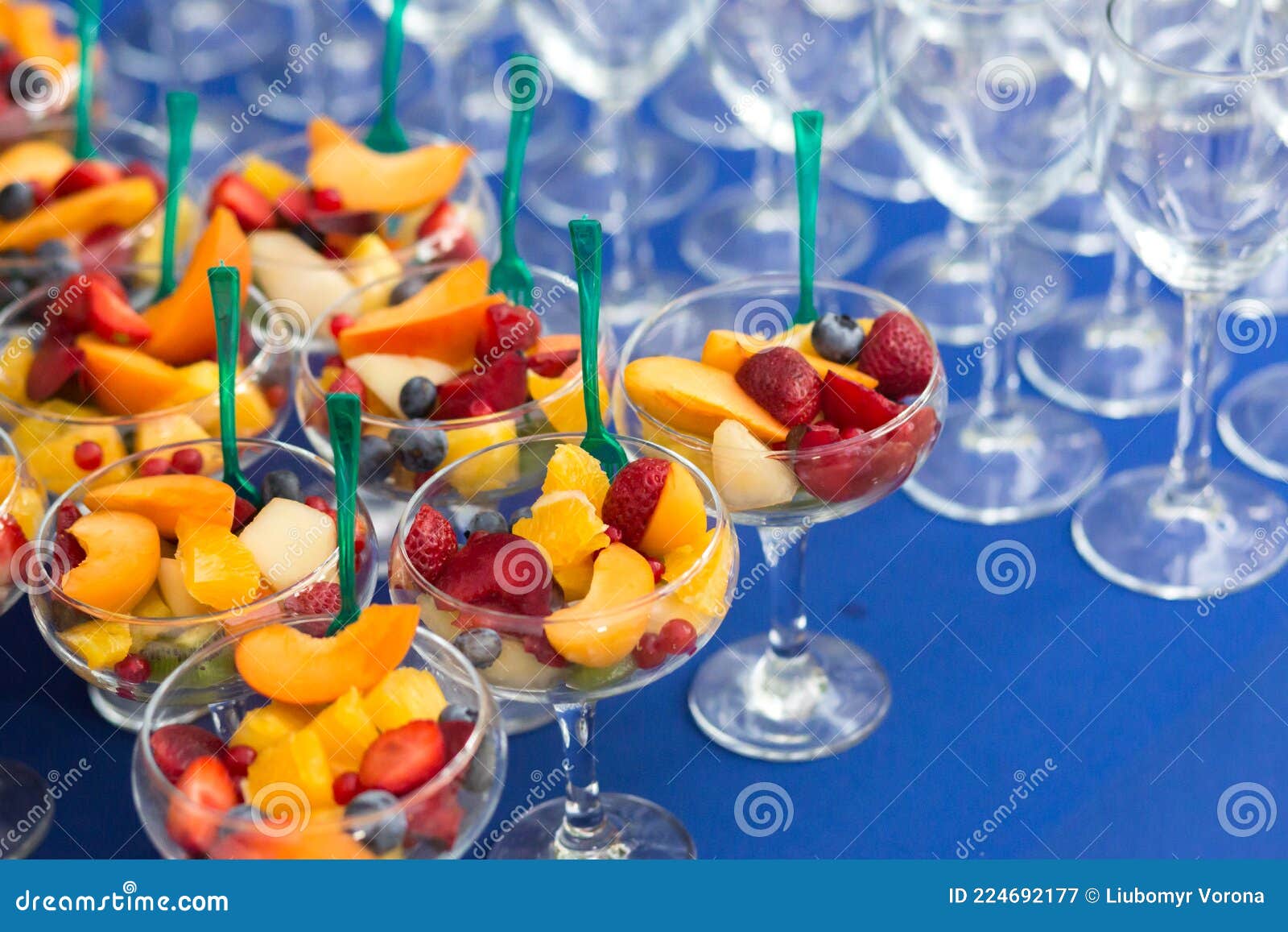 Fruit Desserts on the Table for a Festive Event or Dinner Stock Image
