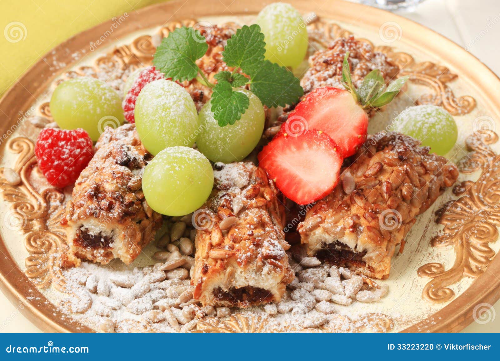 Fruit filled bar cookies stock photo. Image of seeds 33223220