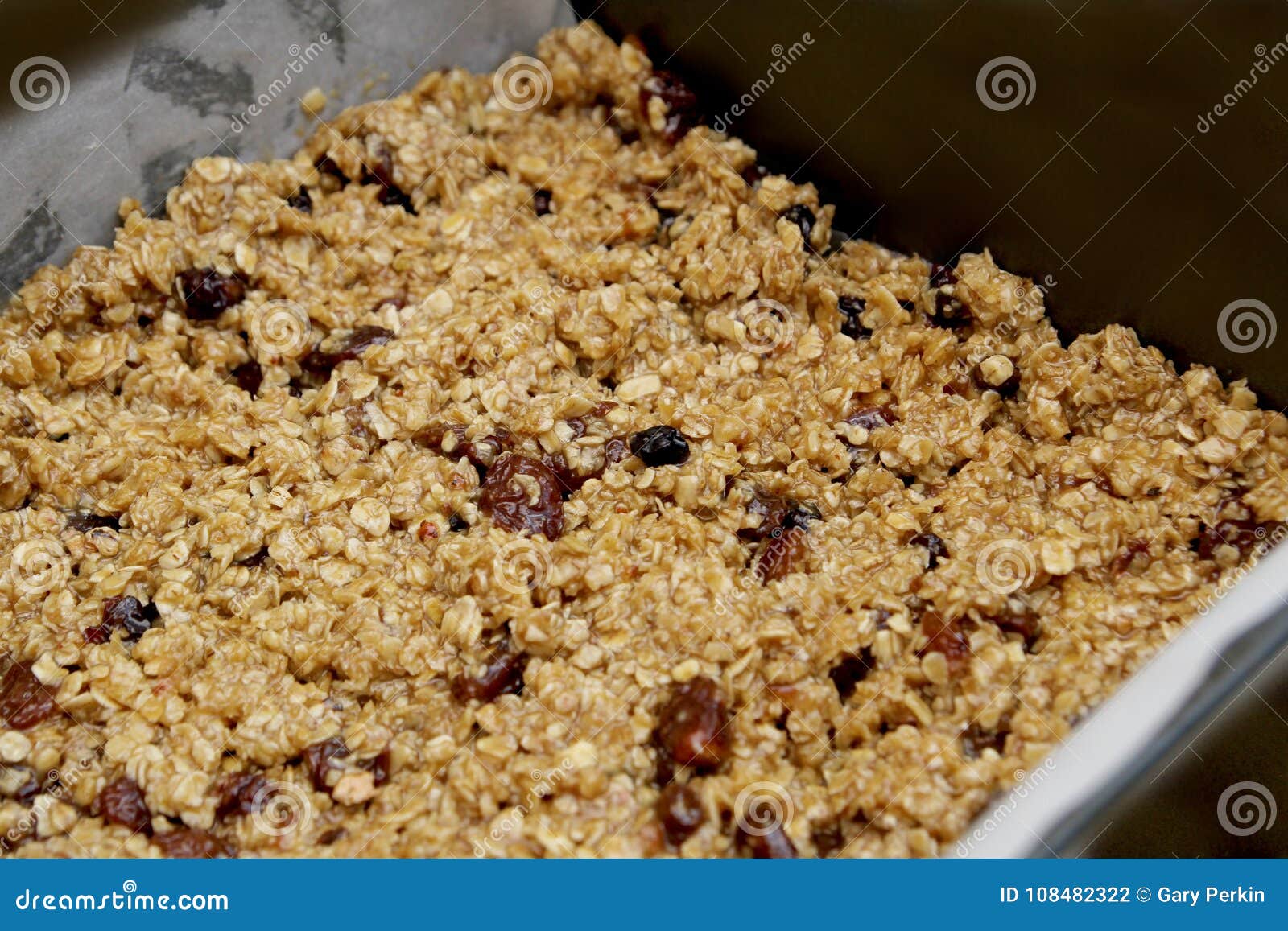 Fruit Flapjack Mix Ready To Bake in the Oven Stock Photo Image of