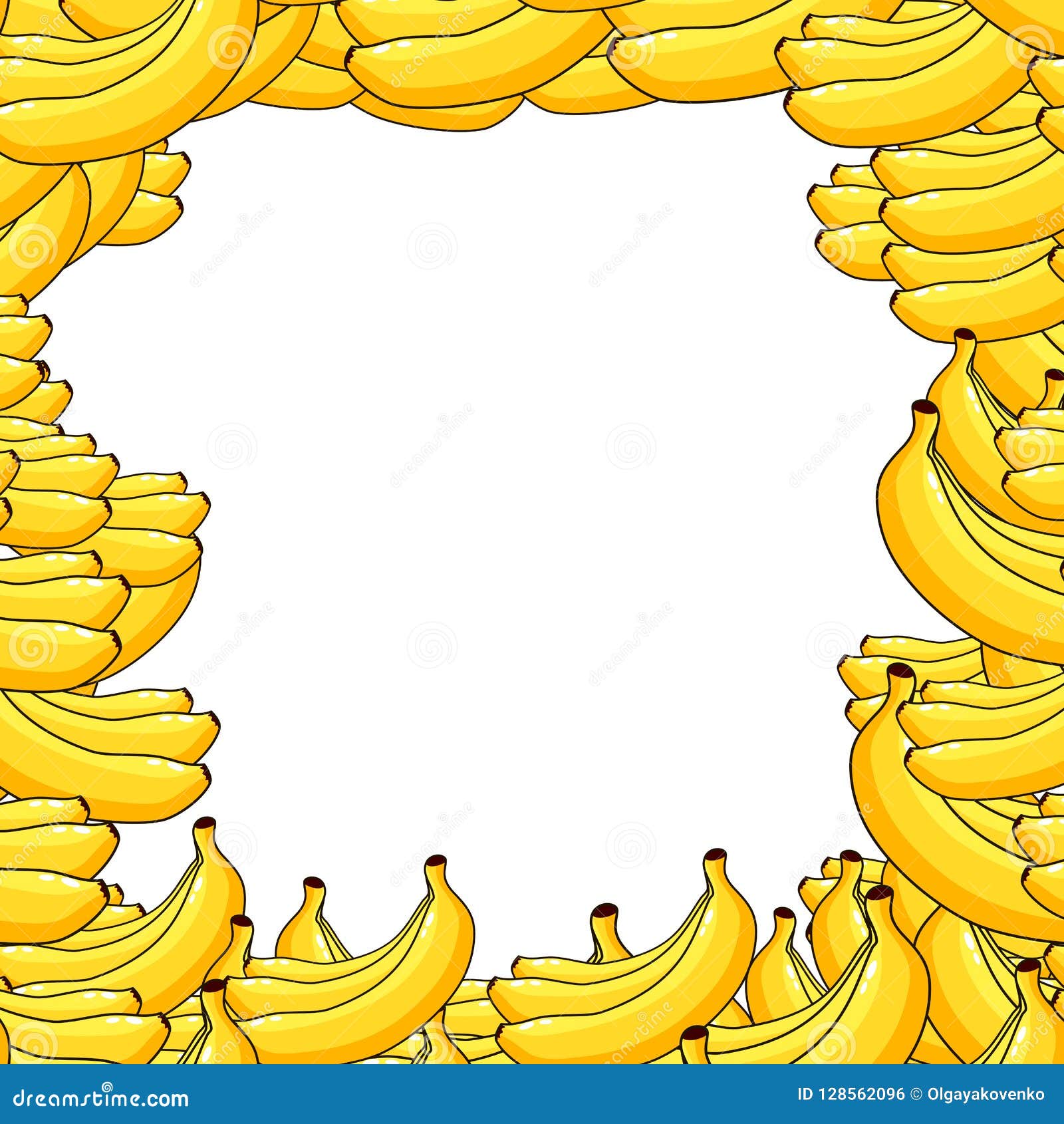 Fruit Frame. Pattern: Bananas. Vector Illustration Stock Vector ...