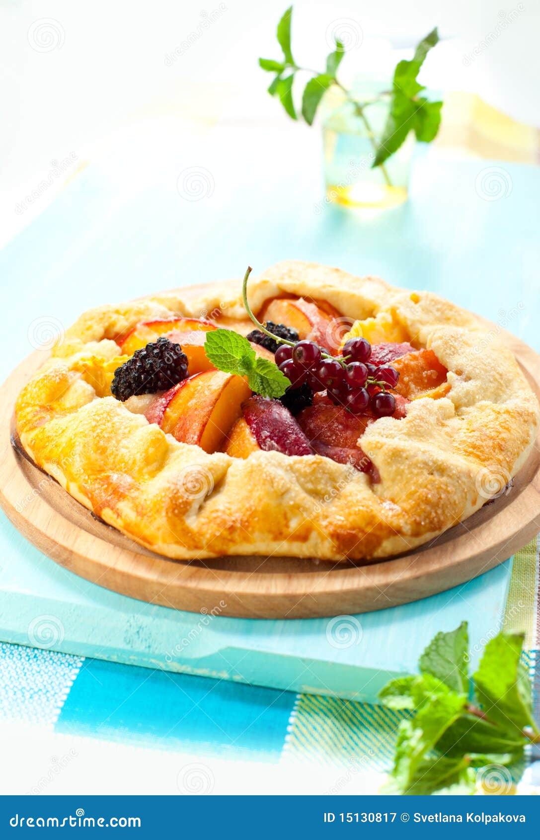 Fruit galette stock image. Image of healthy, knife, freshness 15130817