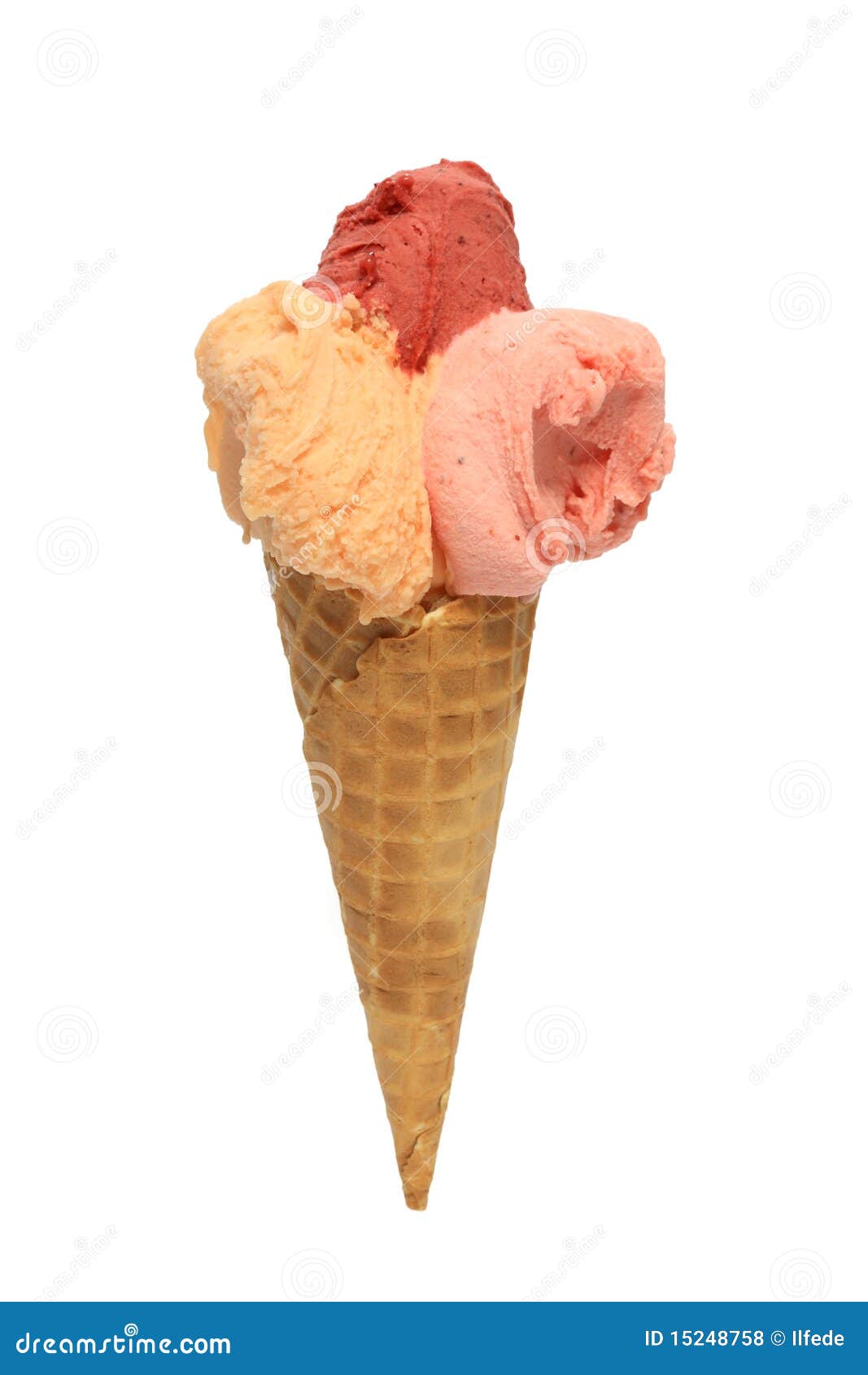 Fruit ice cream cone stock photo. Image of fresh, dairy 15248758