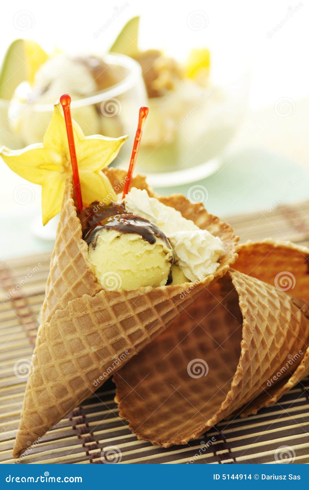 Fruit Ice Cream Cone stock photo. Image of cold, vacation 5144914
