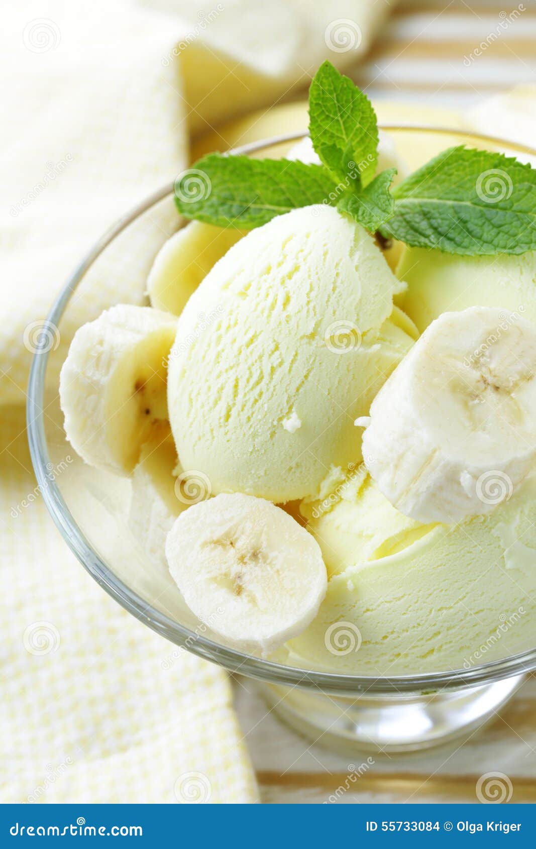 Fruit Ice Cream with Fresh Banana Stock Photo Image of fresh