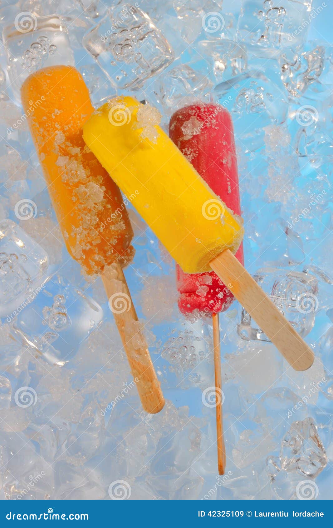 Fruit ice cream pops stock image. Image of melting, orange 42325109