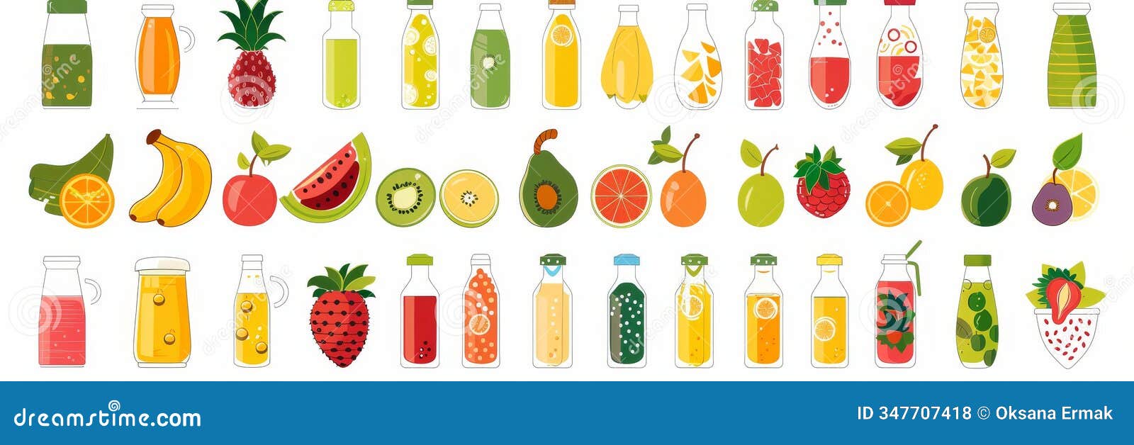 fruit icons set, juice s, surreal  s, fruit stickers, cherry, citrus logo s