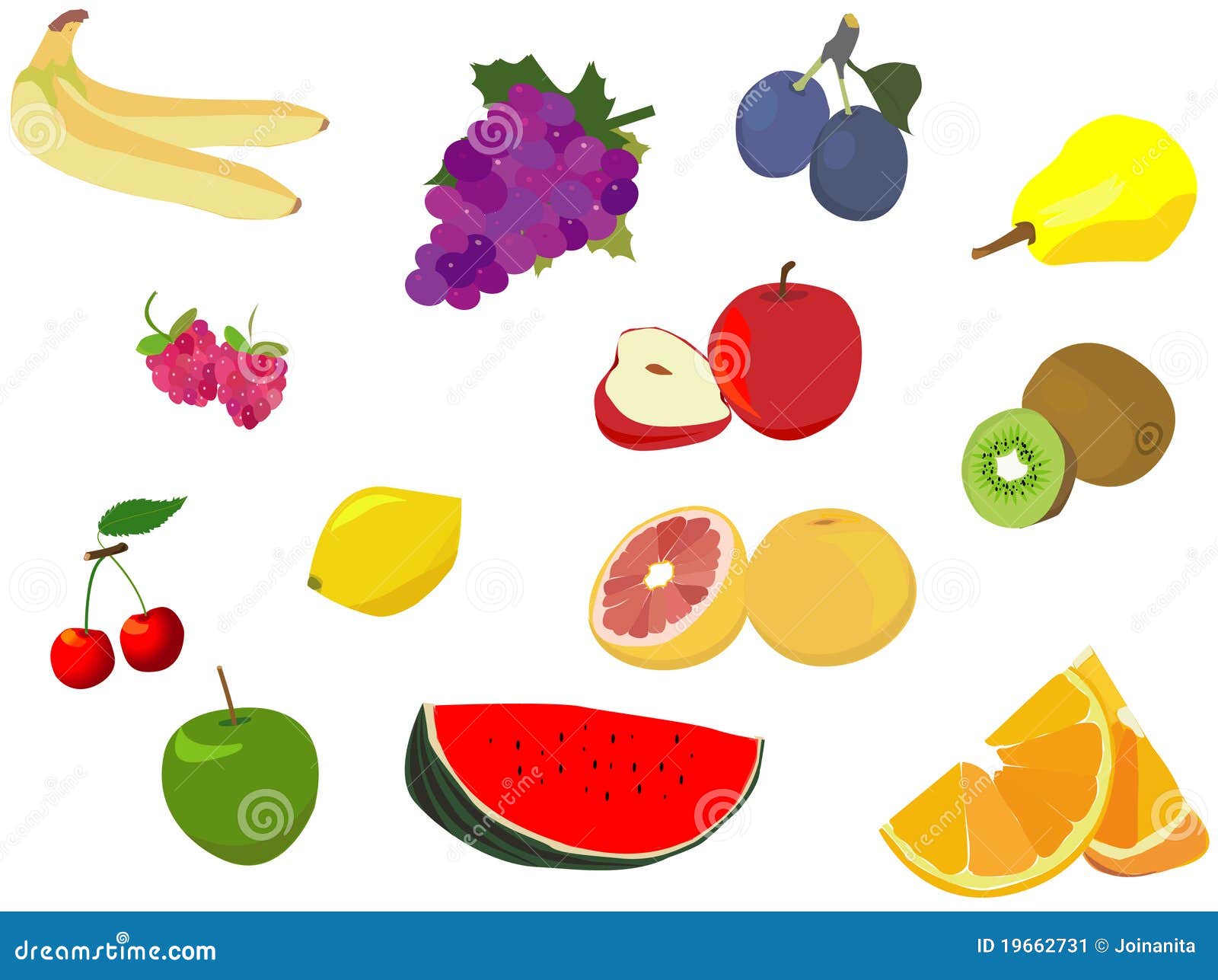 Fruit isolated on white stock vector. Illustration of nutrients - 19662731
